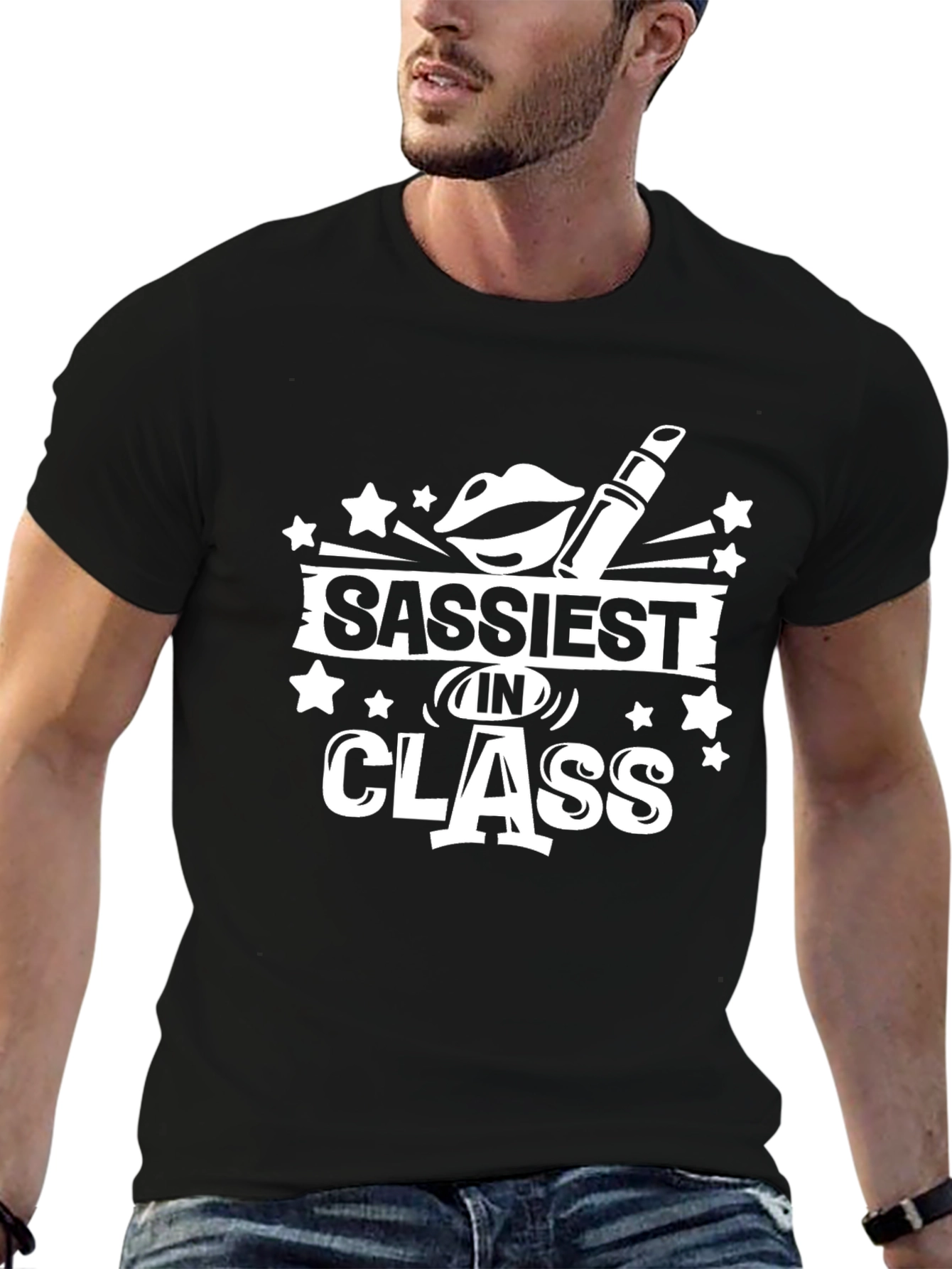Black Sassiest In Class Black Graphic T-Shirt view 6