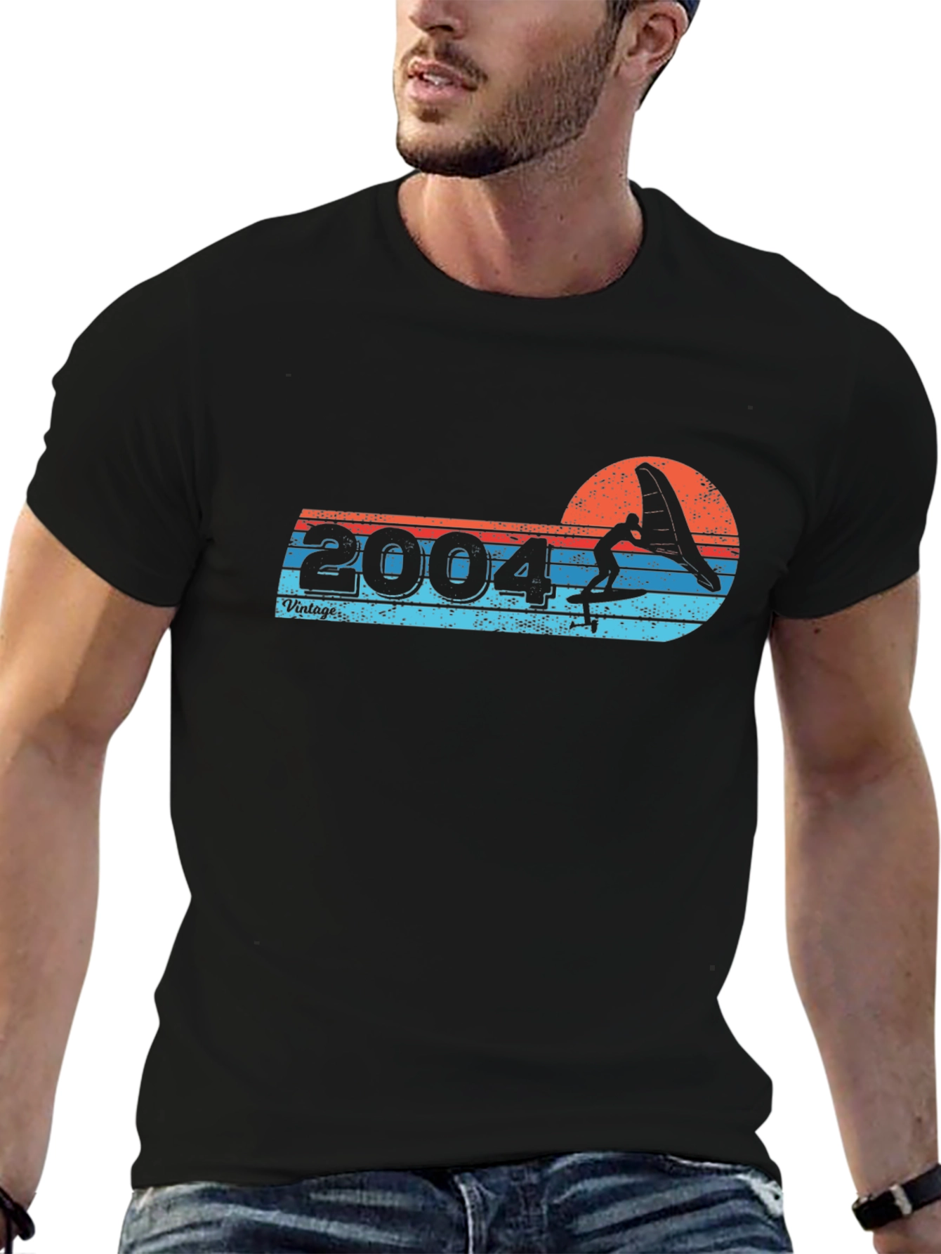 Black Vintage 2004 Wing Surfing T-Shirt view 6
