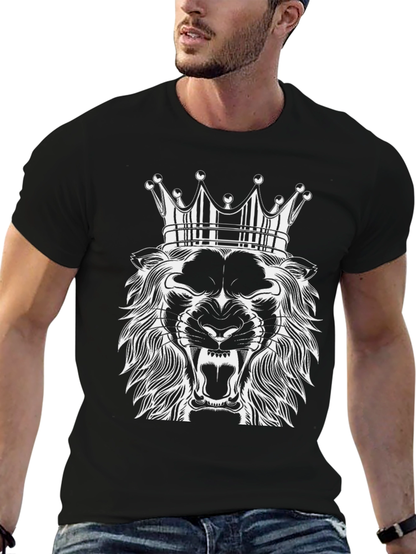 Black Lion King Graphic Tee - Black T-Shirt view 6