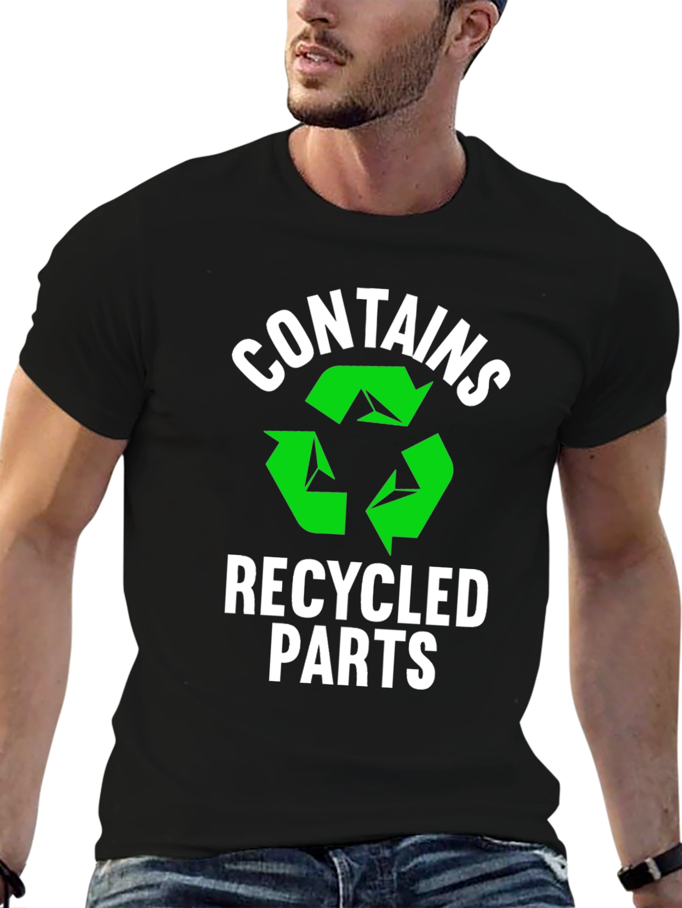 Black Contains Recycled Parts T-Shirt view 6