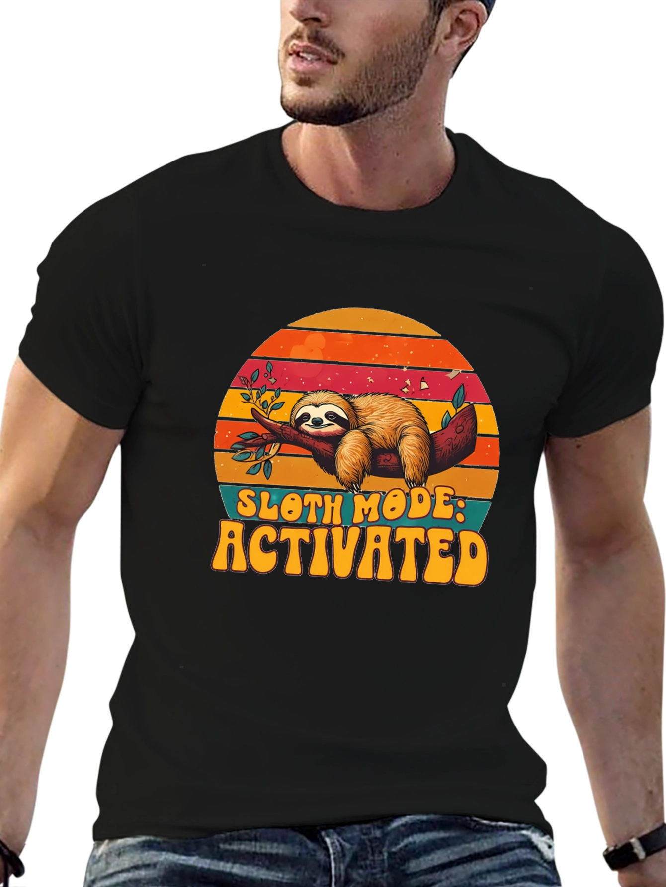 Black Sloth Mode Activated T-Shirt - Relaxed Fit view 6