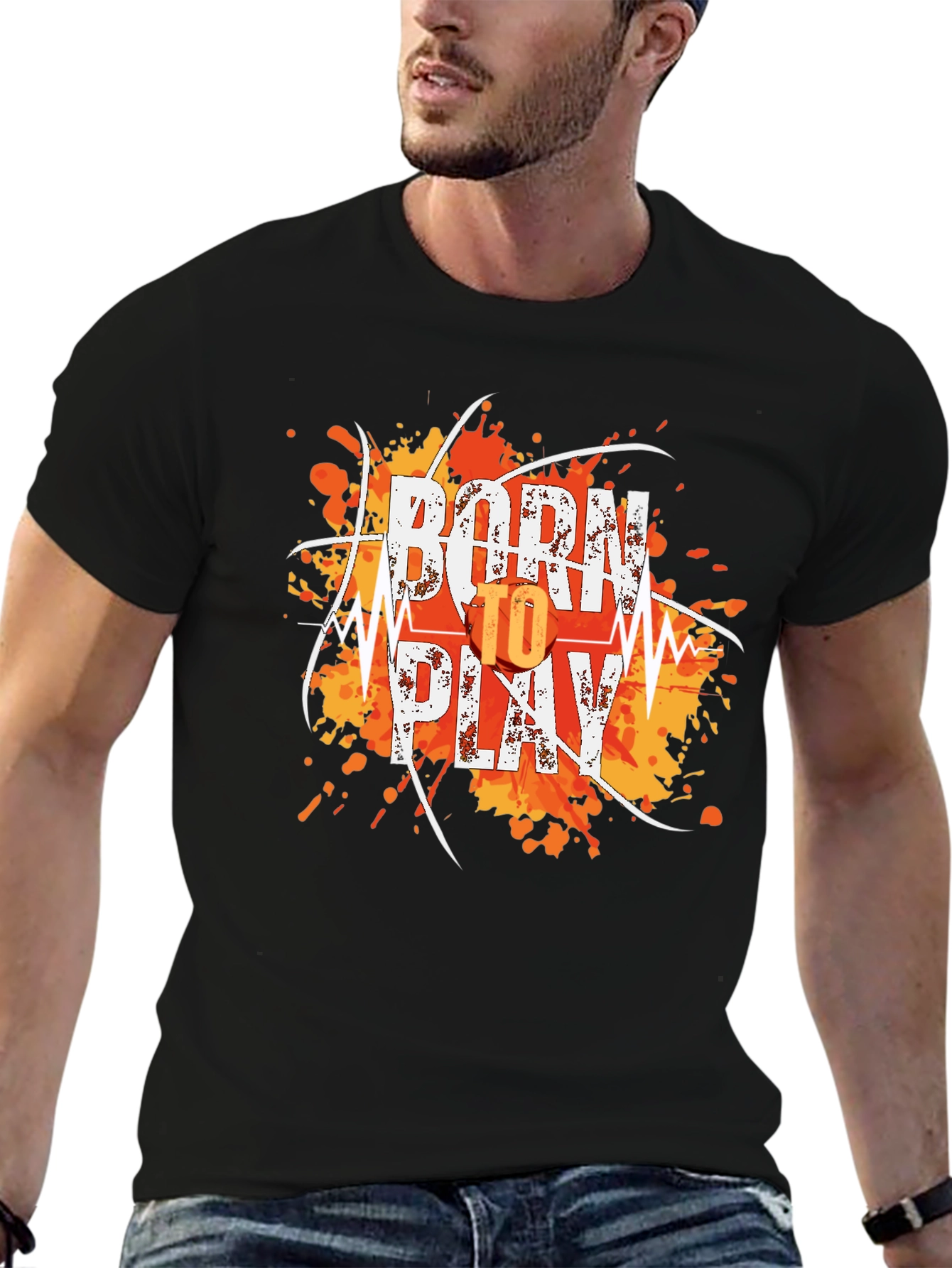Black Born to Play Graphic T-Shirt - Stylish and Comfortable view 6