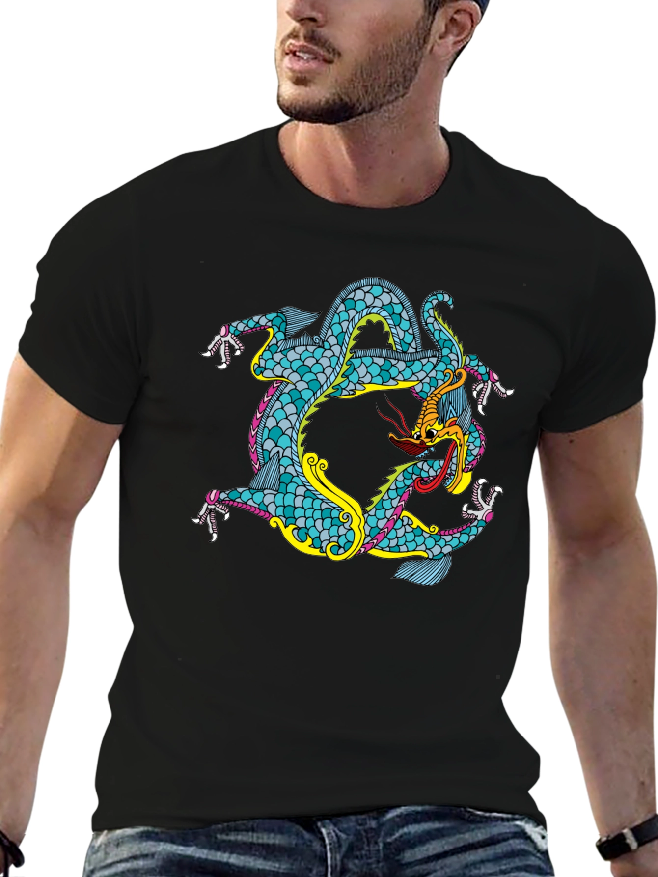 Black Dragon Graphic Black T-Shirt view 6