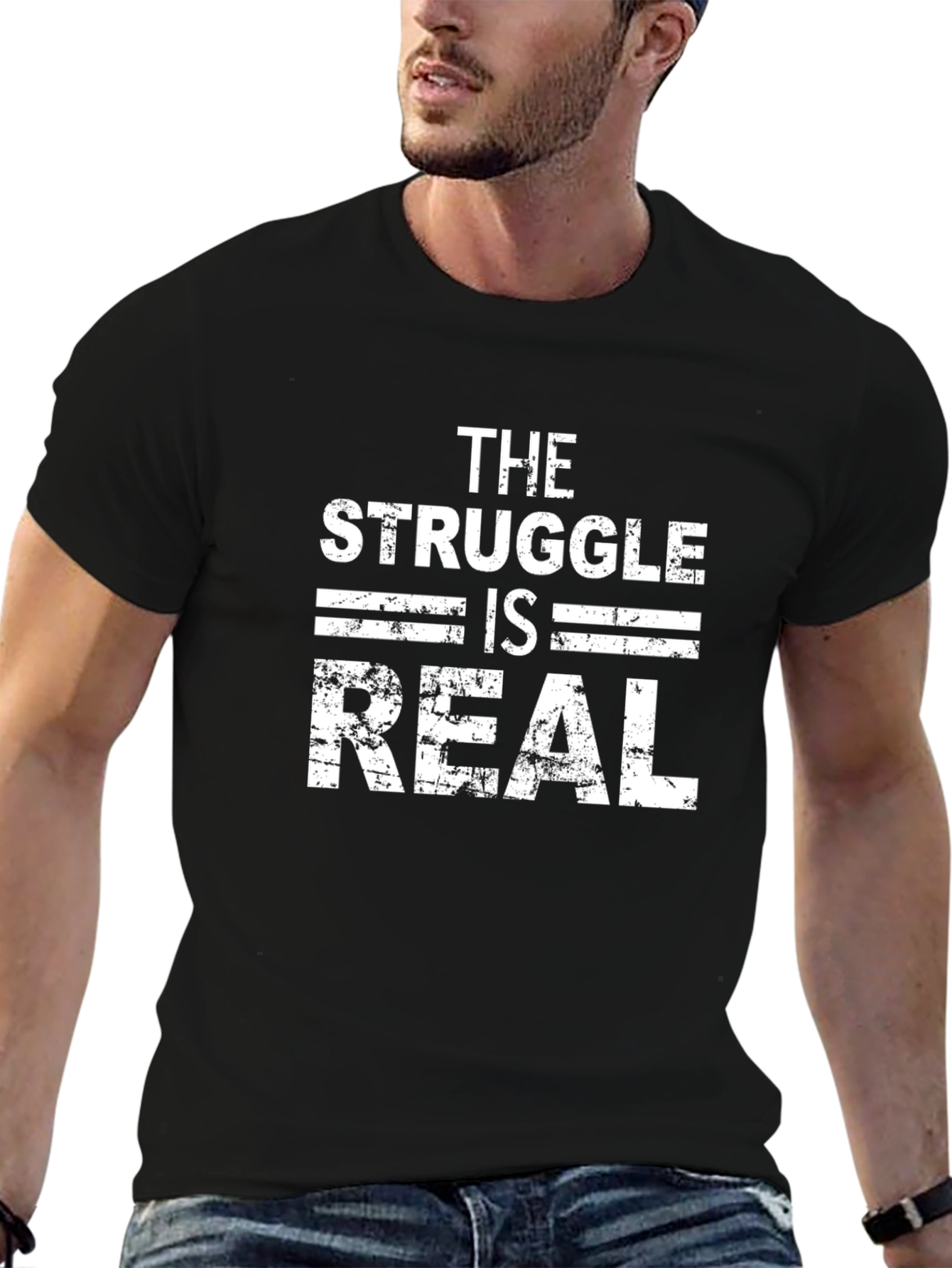 Black The Struggle Is Real - Graphic T-Shirt view 6