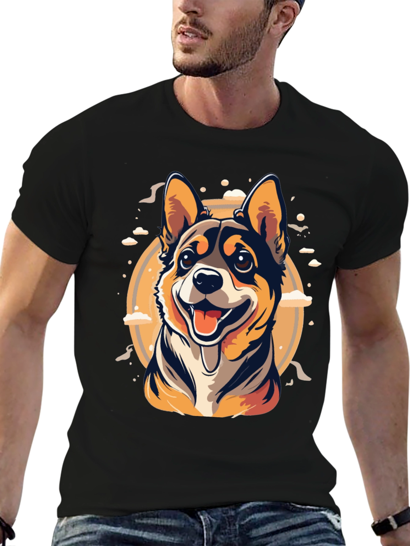 Black Dog Graphic Tee - Cute Canine Design view 6