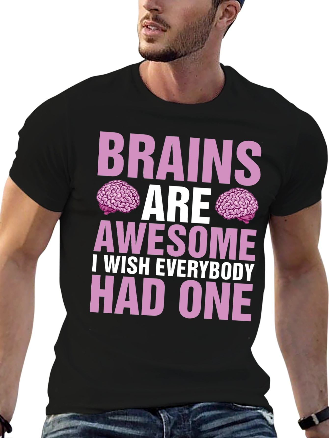 Black Brains Are Awesome T-Shirt - Funny Graphic Tee view 6
