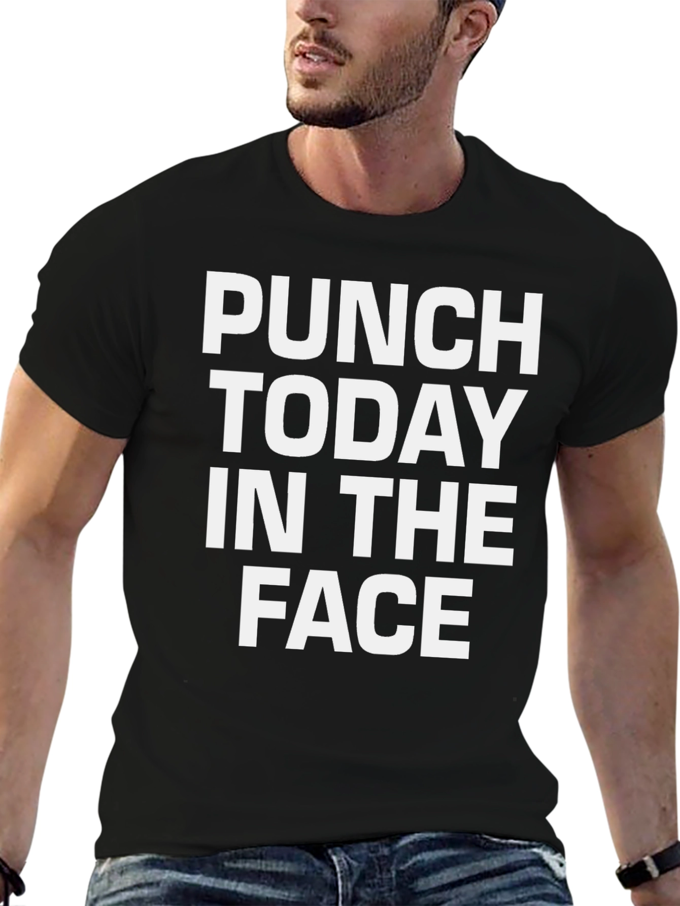 Black Punch Today in the Face Funny T-Shirt view 6