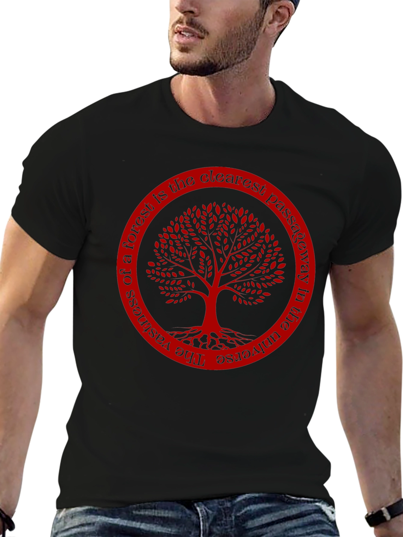 Black Tree of Life T-Shirt - Forest Passageway Tee view 6