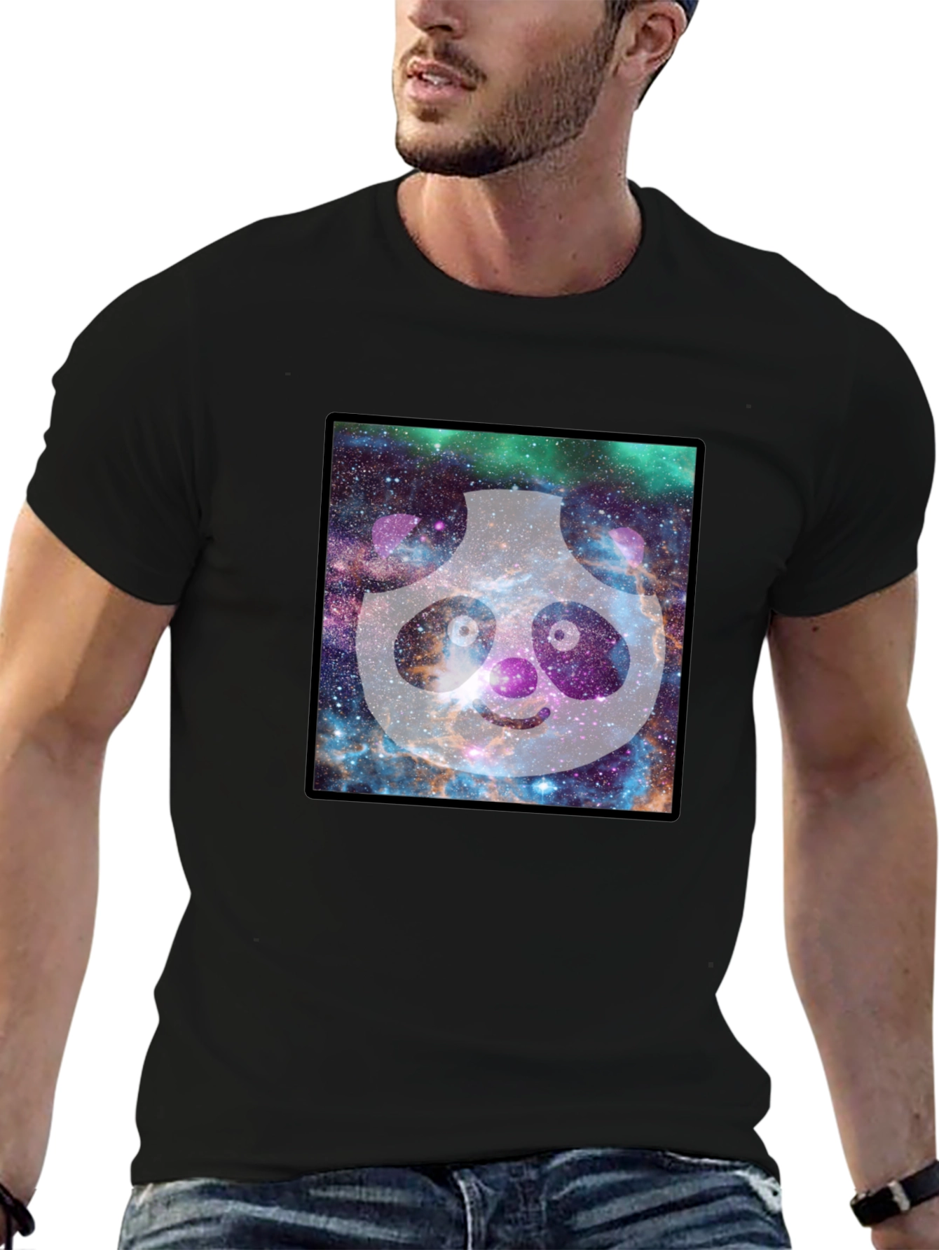 Black Galaxy Panda Graphic Tee - Unique Design view 6