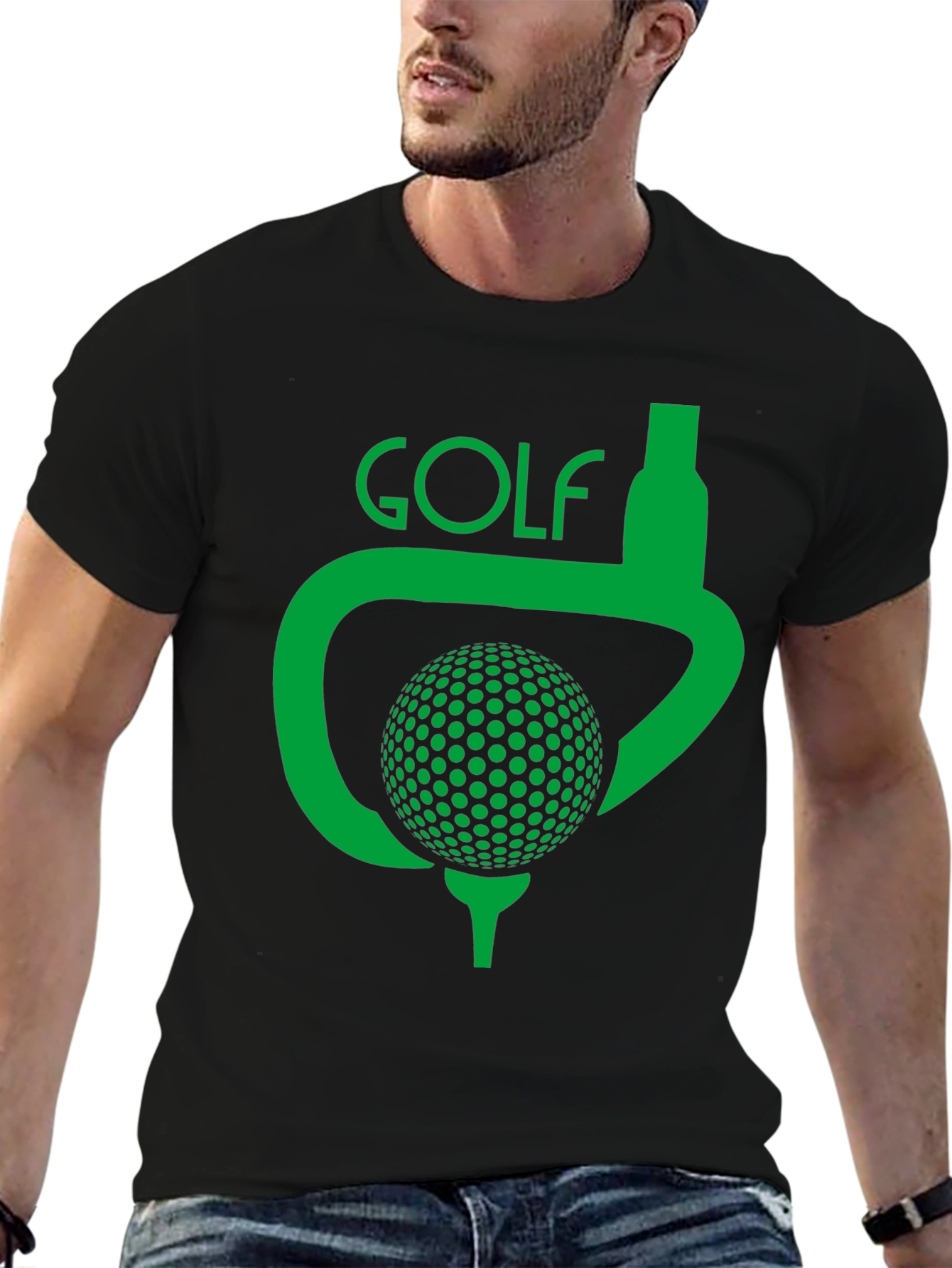Black Golf Tee T-Shirt view 6