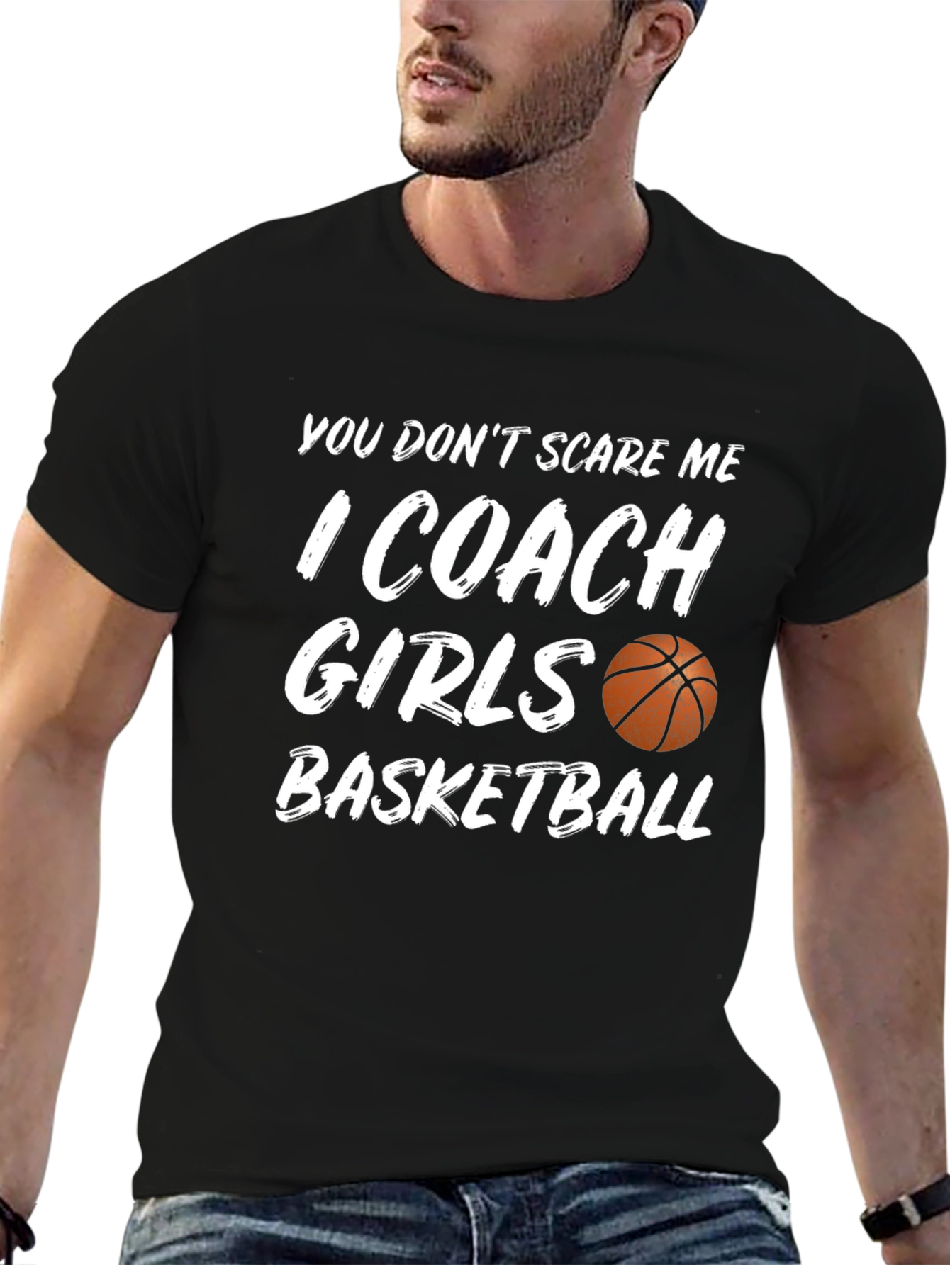 Black Basketball Coach Girls T-Shirt view 6