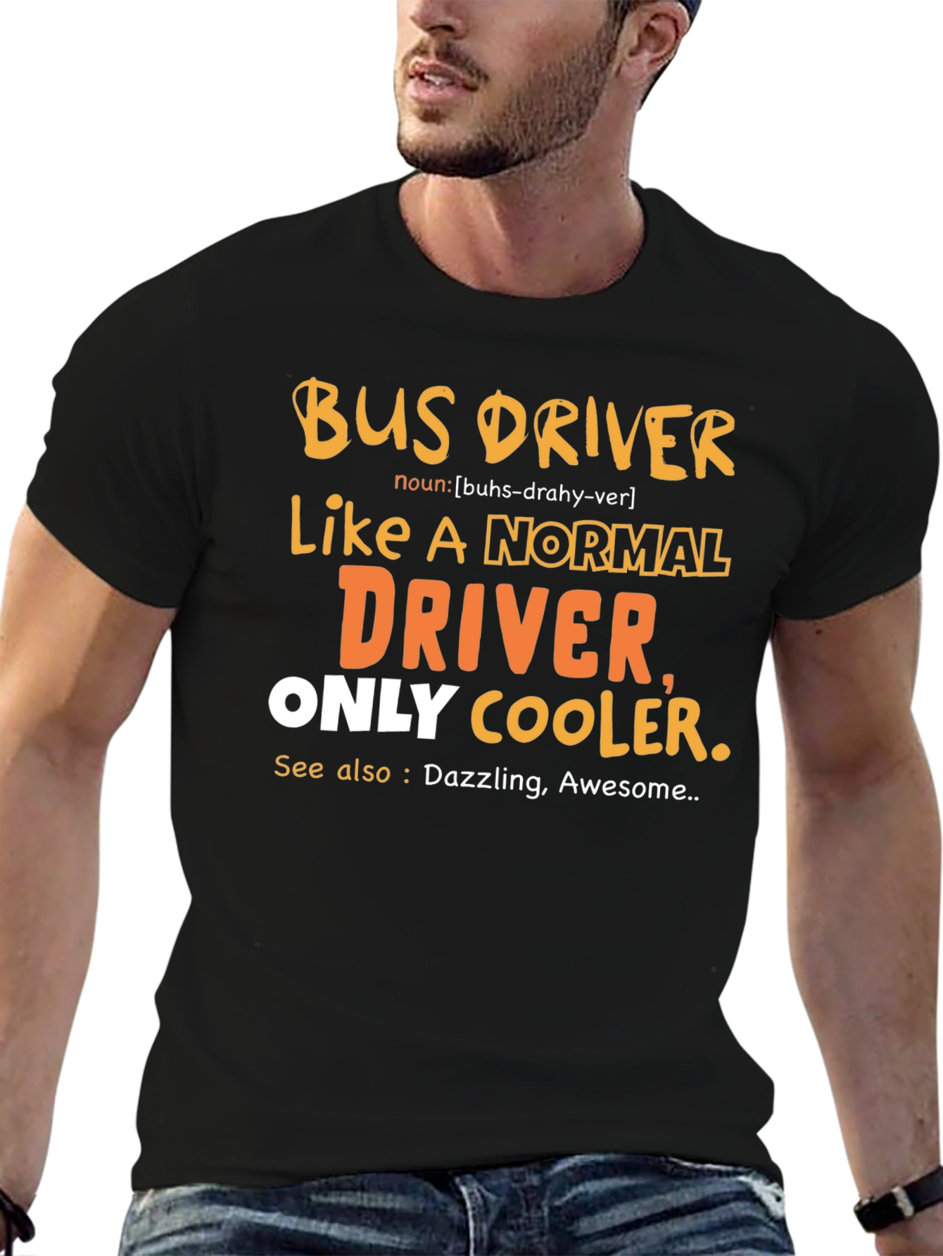 Black Bus Driver Graphic Tee - Cool & Awesome view 6