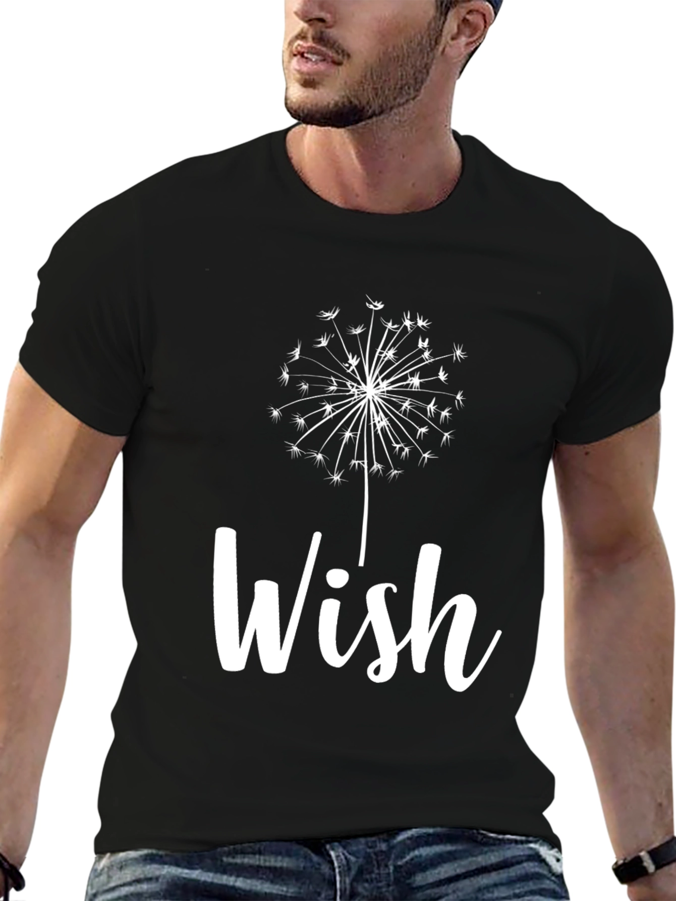 Black Wish Dandelion Graphic T-Shirt - Soft Cotton Tee view 6