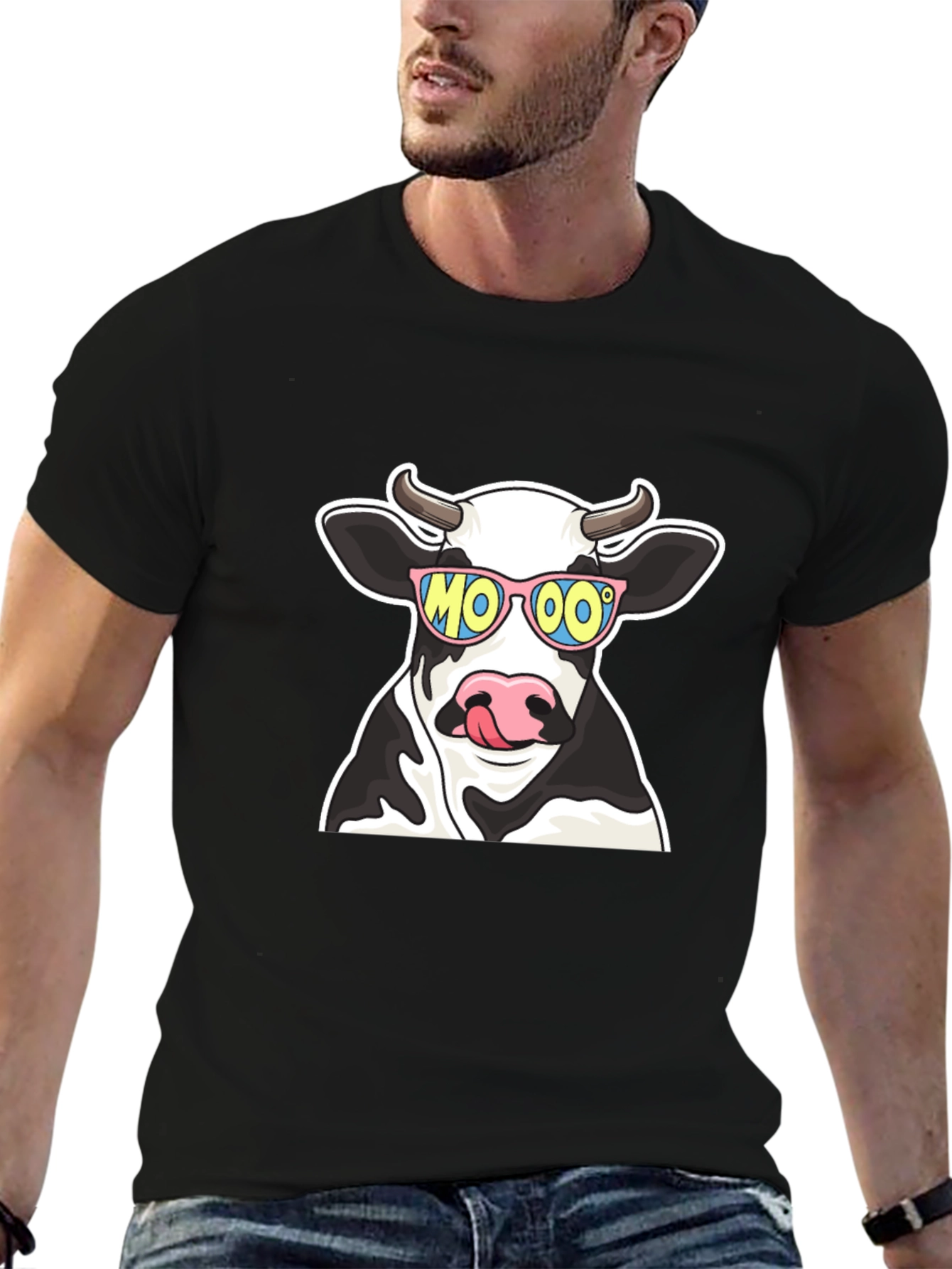 Cool Cow MOOO T-Shirt - Black Cotton Tee - 6