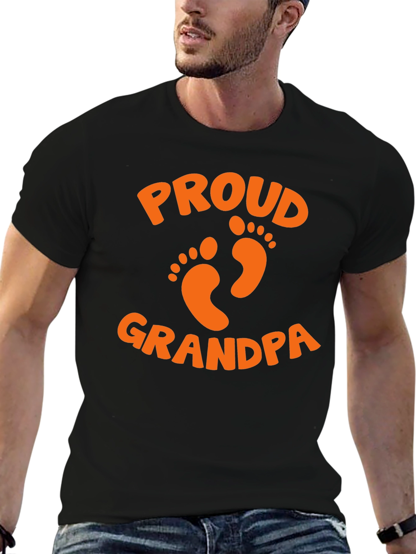 Black Proud Grandpa T-Shirt - Father's Day Gift view 6