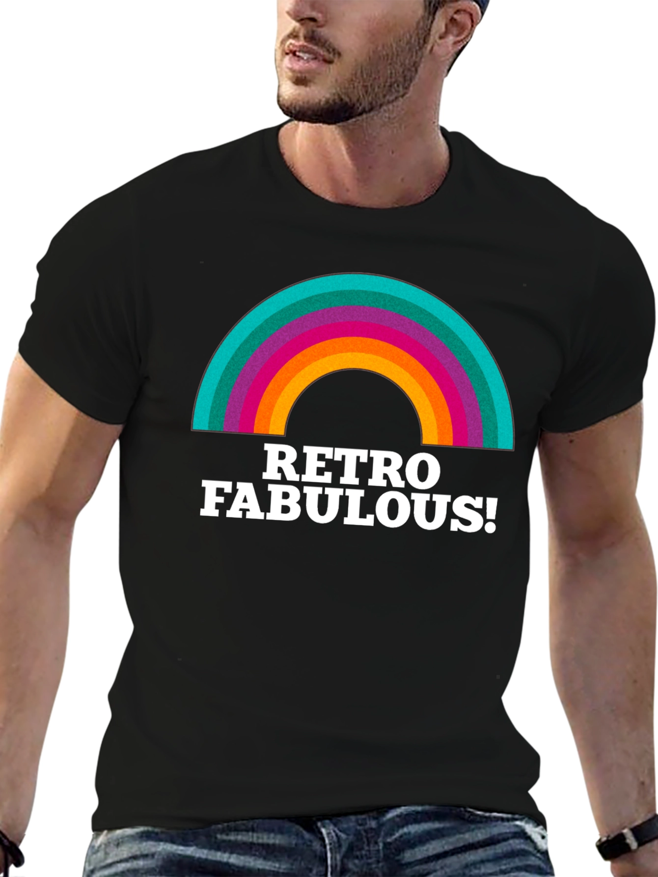 Black Retro Fabulous Graphic Tee view 6