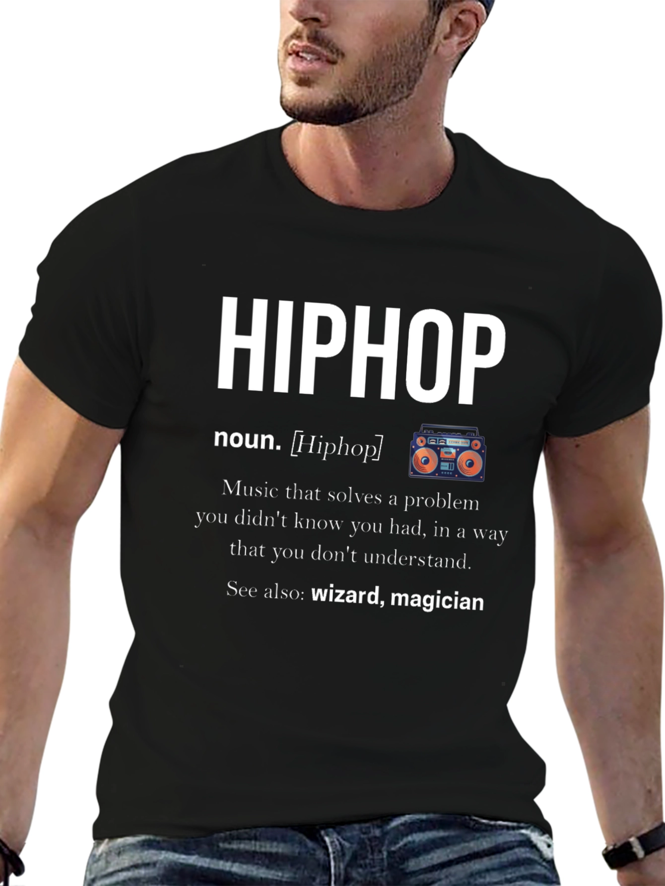 Black Hiphop Definition Black T-Shirt view 6