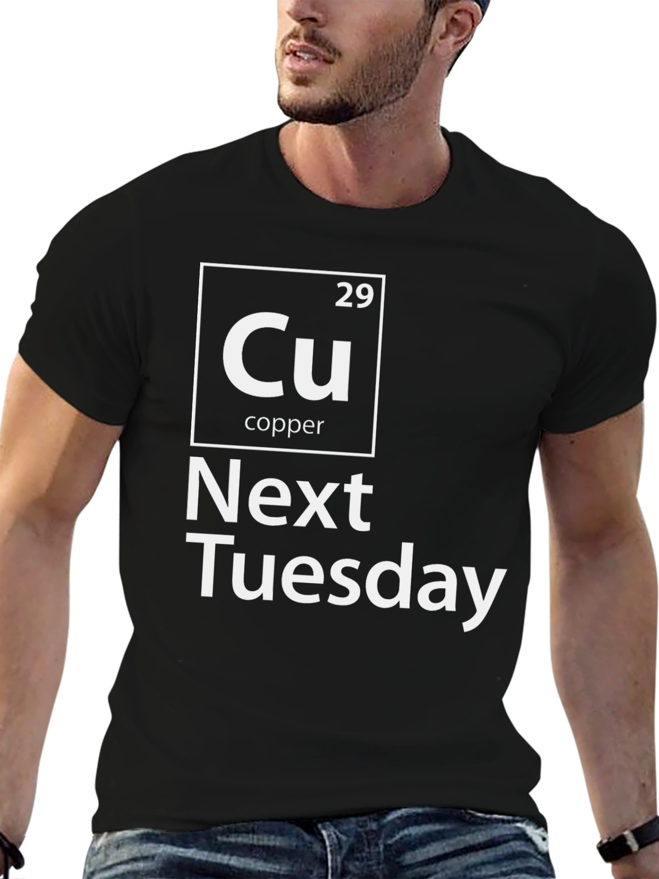 Black Cu Next Tuesday Graphic T-Shirt Funny Periodic Table Tee view 6