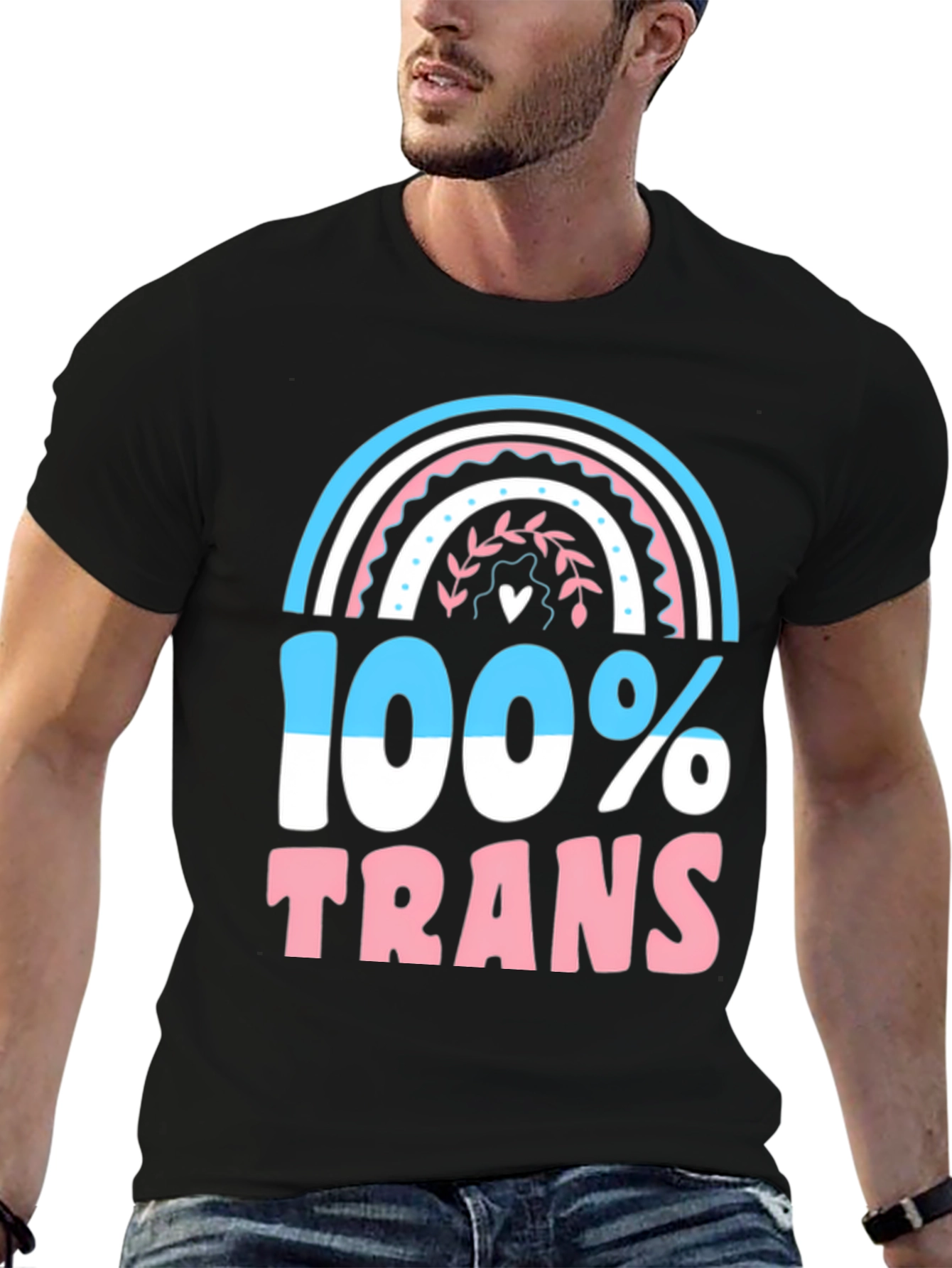 Black 100% Trans Pride T-Shirt view 6