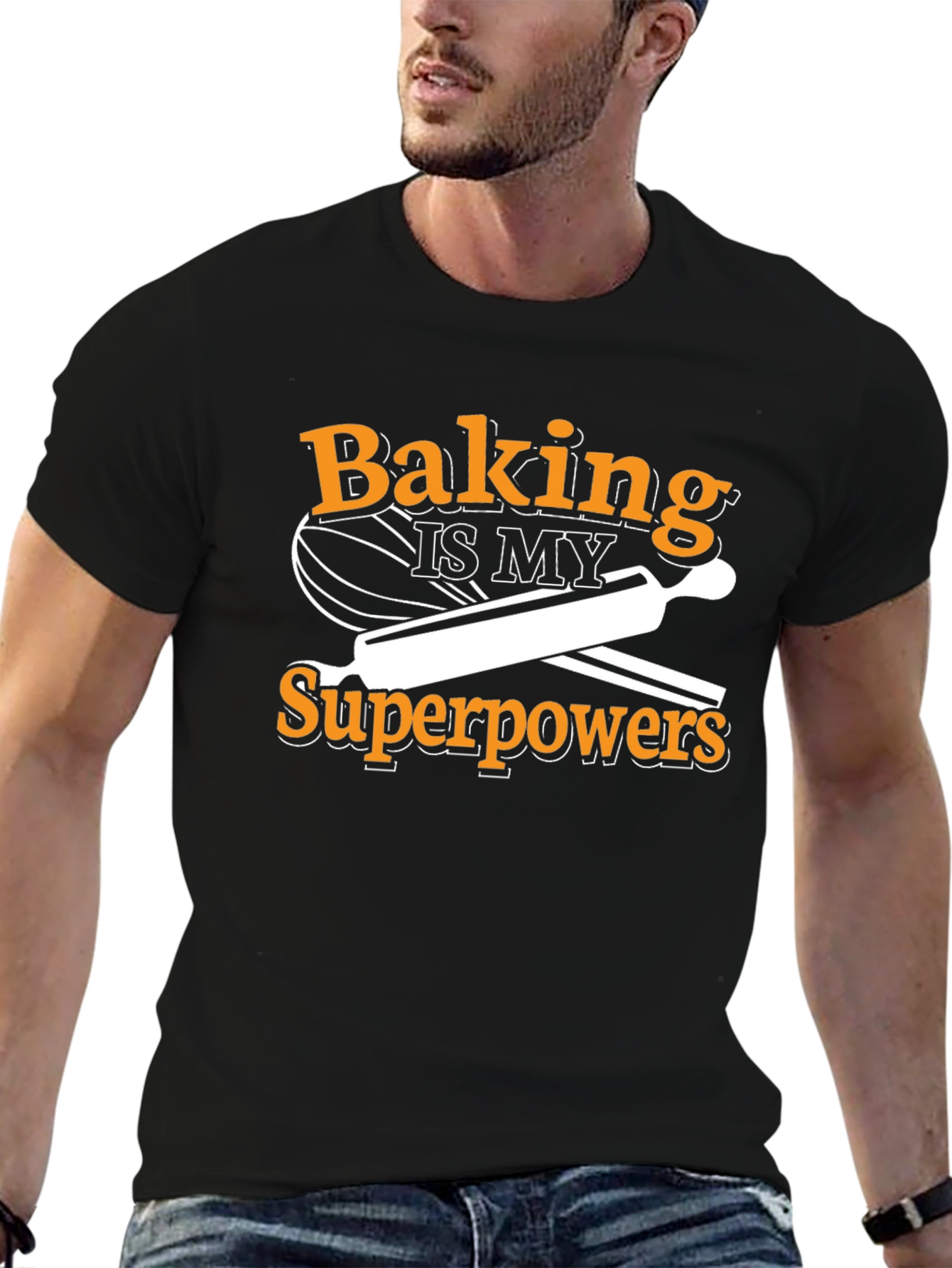 Black Baking Superpower T-Shirt - Black Cotton view 6