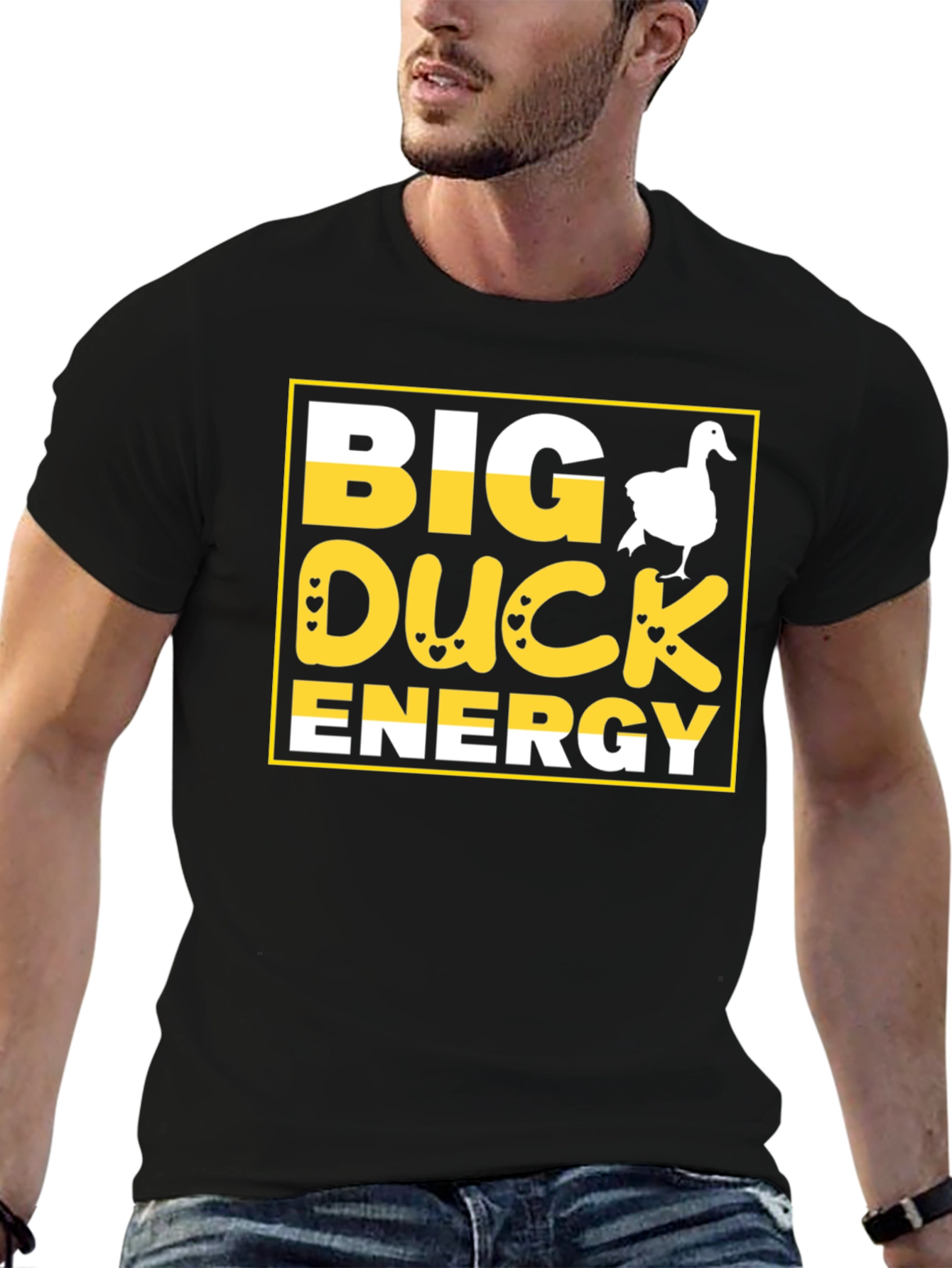 Black Big Duck Energy T-Shirt view 6