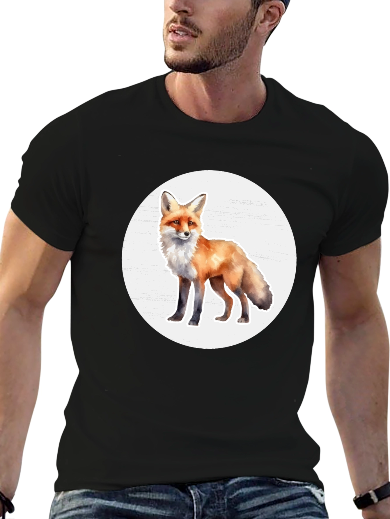 Black Fox Graphic Tee - Stylish Animal Print T-Shirt view 6