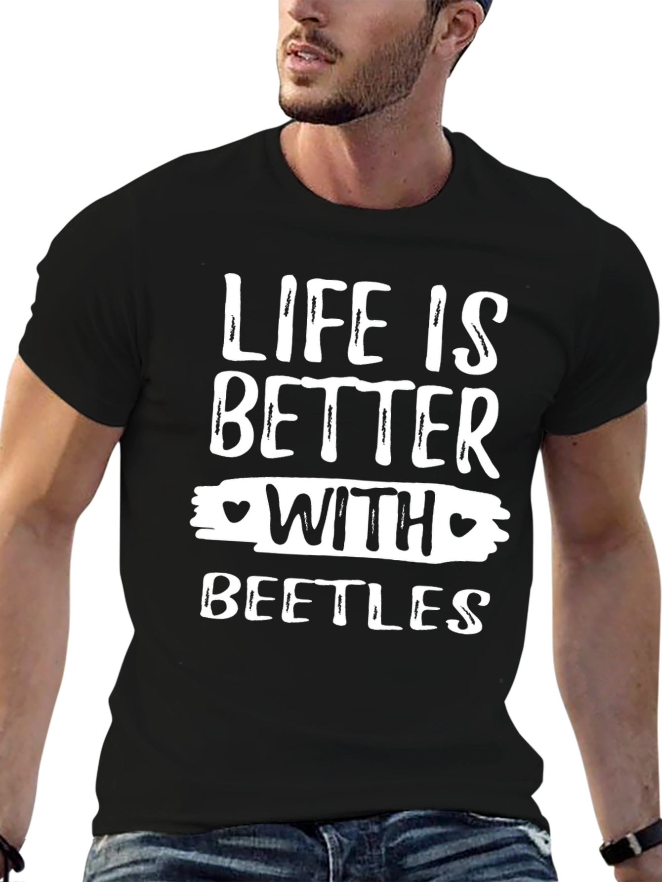 Black Life is Better with Beetles Graphic Tee view 6