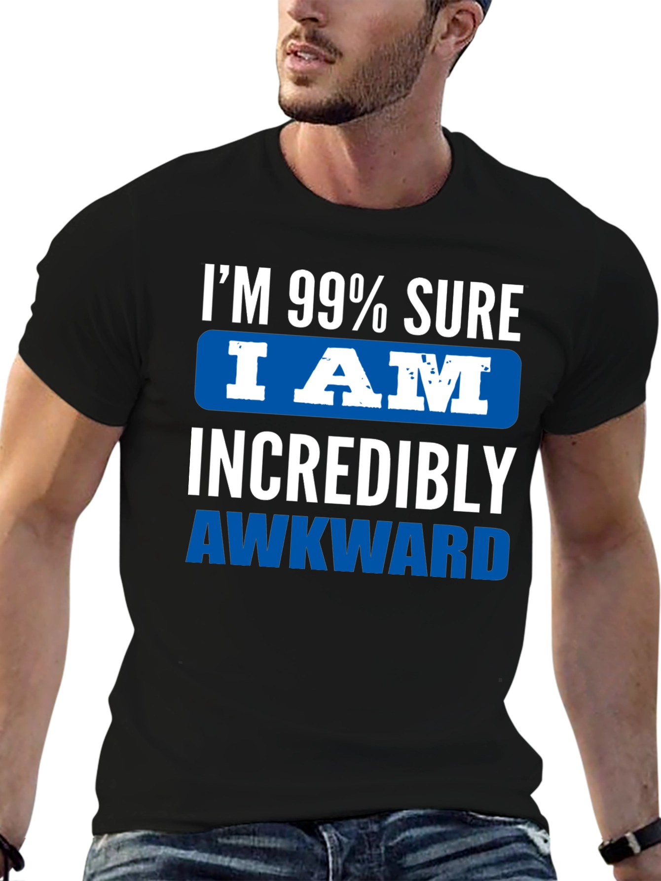 Black Awkward T-Shirt: Funny Graphic Tee for Introverts view 6