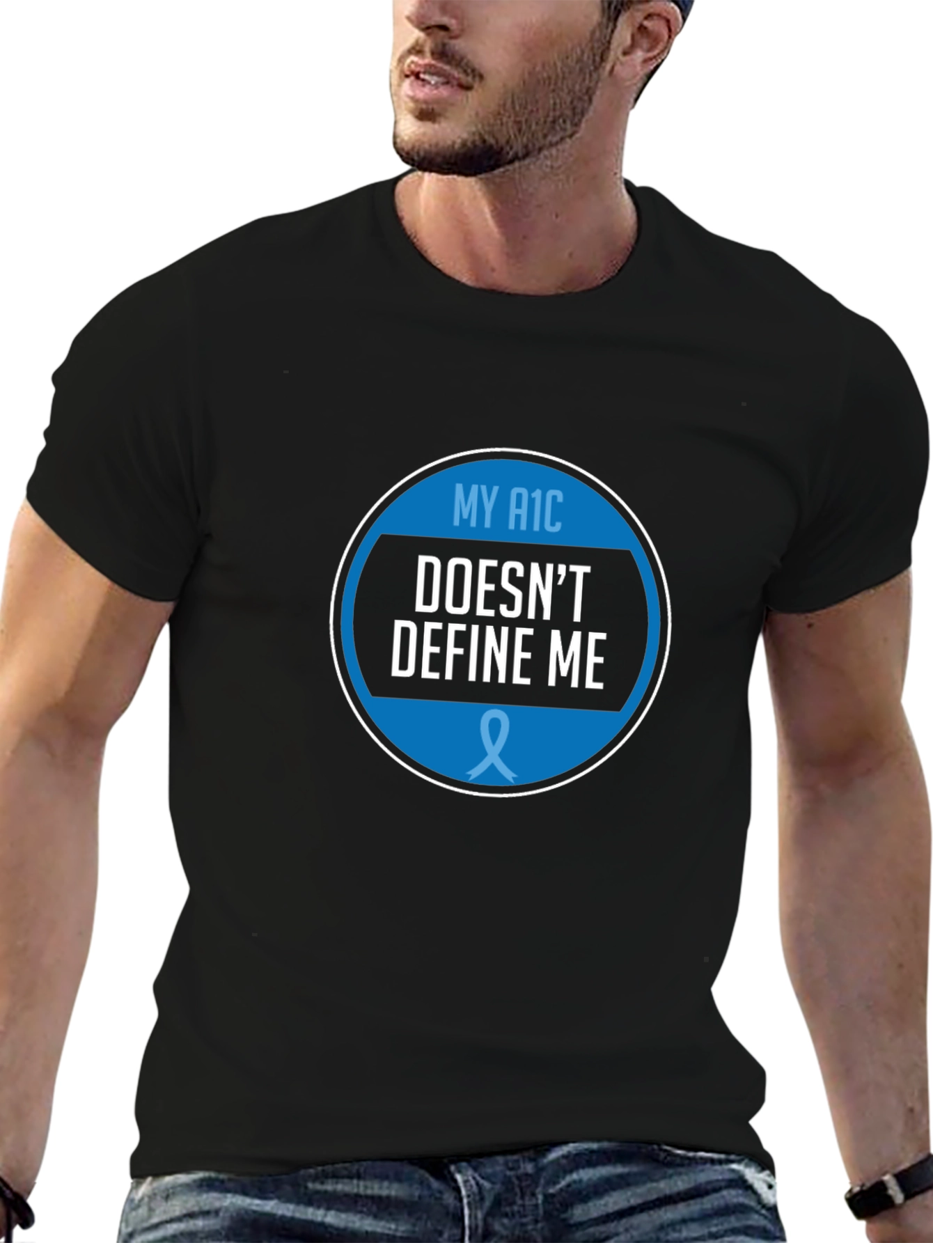 Black My A1C Doesn't Define Me Graphic T-Shirt view 6