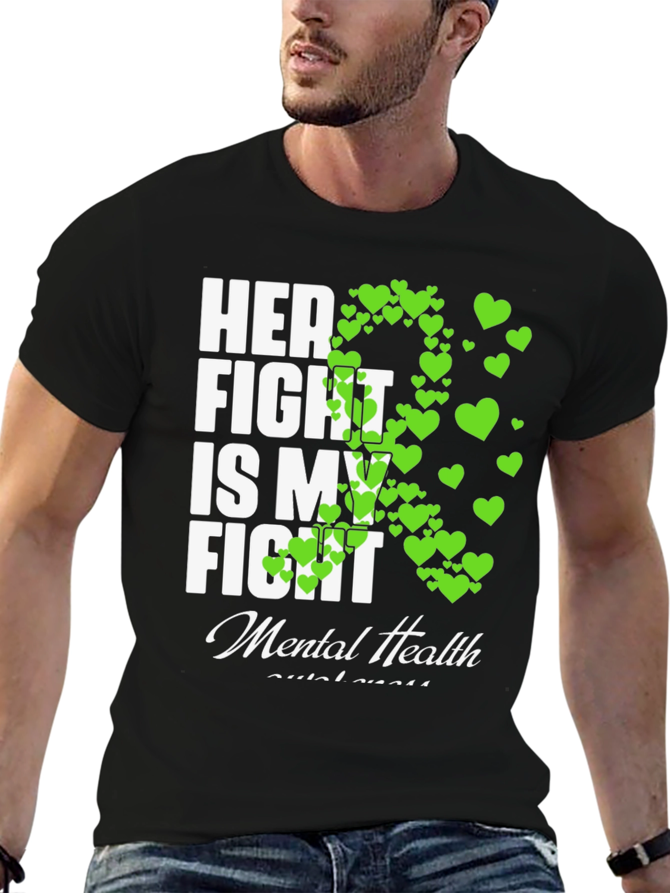 Black Mental Health Awareness T-Shirt - Her Fight Is My Fight view 6