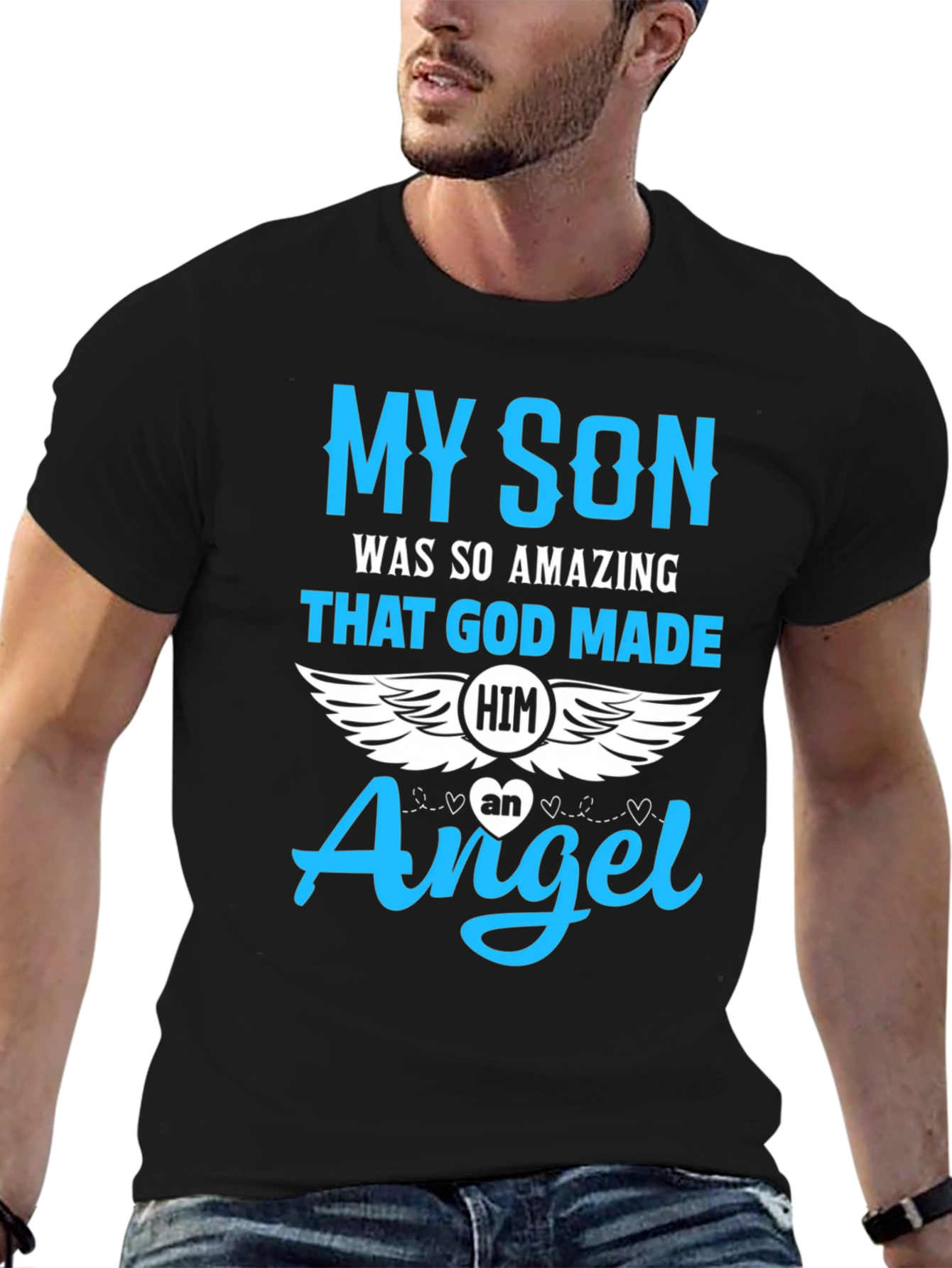 Black My Son Angel Memorial T-Shirt view 6