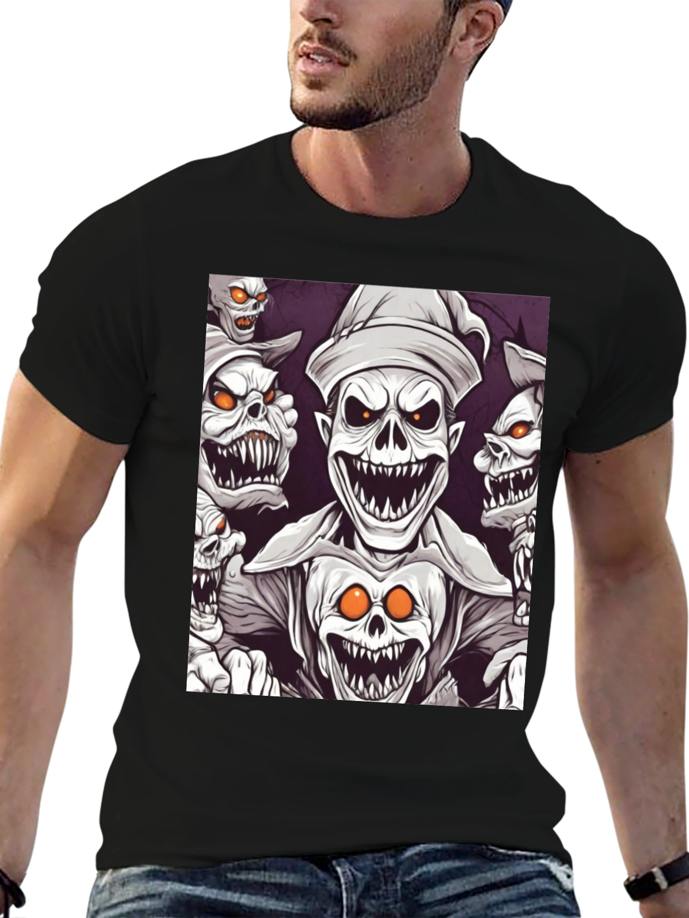 Black Spooky Cartoon T-Shirt view 6
