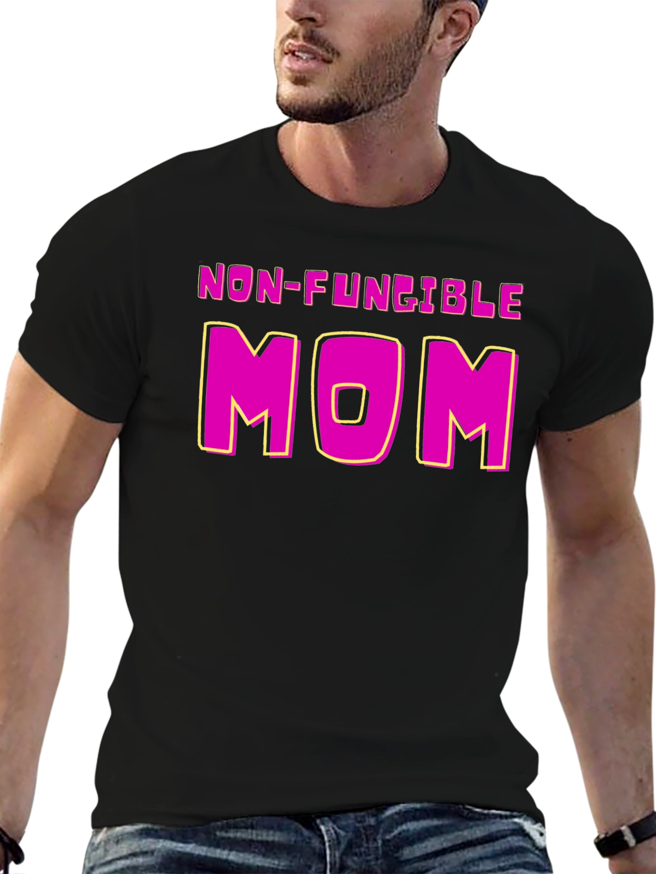 Black Non-Fungible Mom Funny T-Shirt view 6