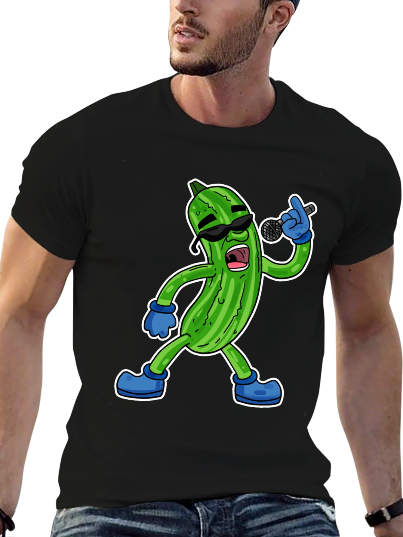 Black Singing Pickle Graphic Tee view 6