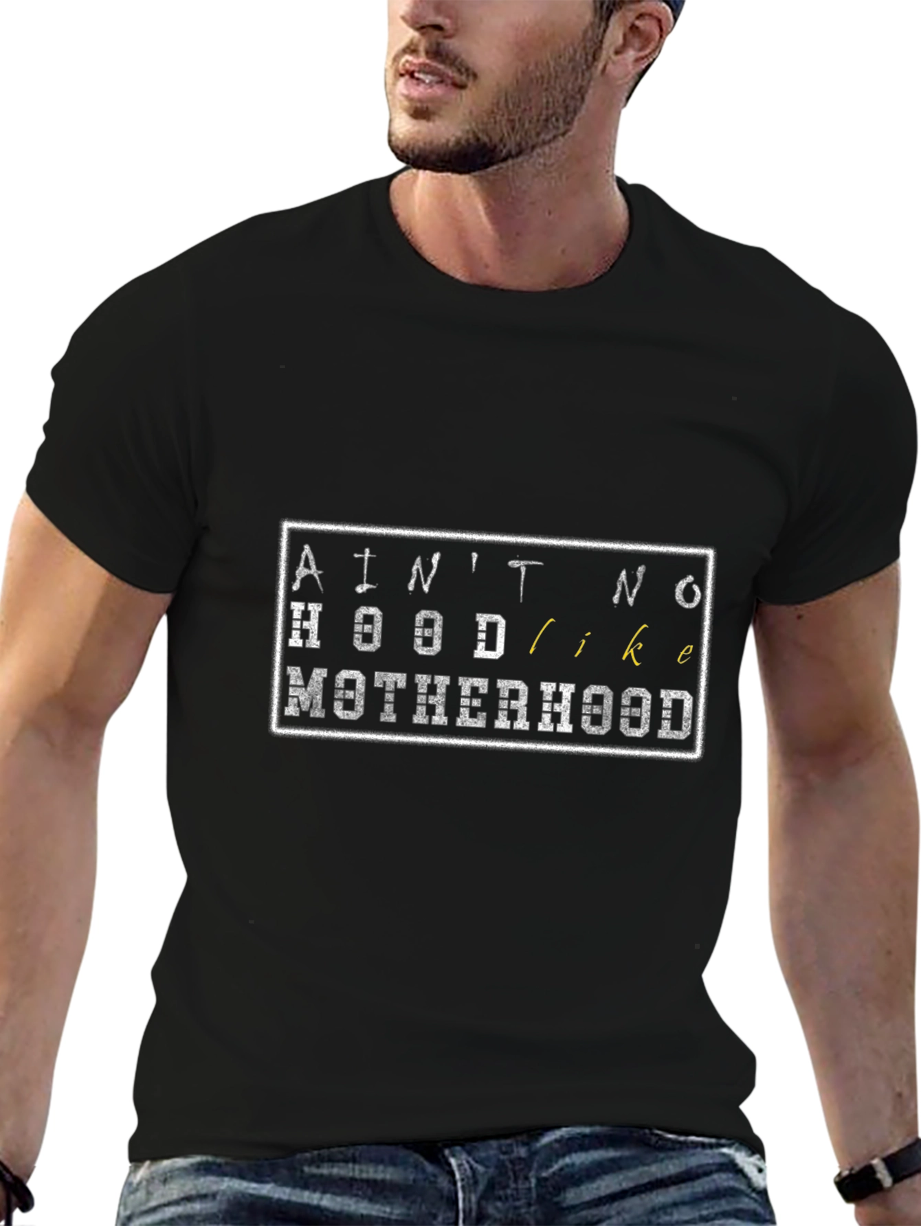 Black Ain't No Hood Like Motherhood T-Shirt view 6