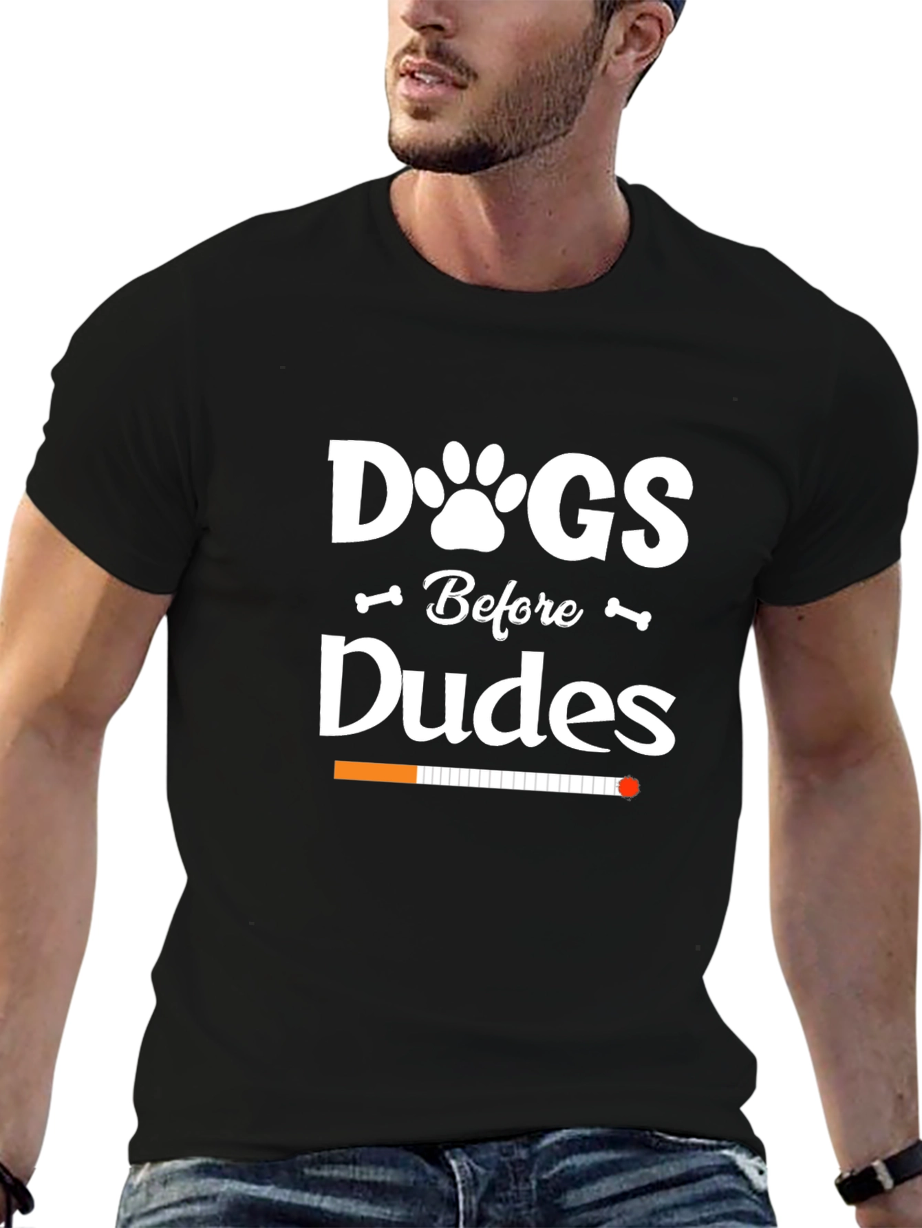 Black Dogs Before Dudes Black Graphic T-Shirt view 6