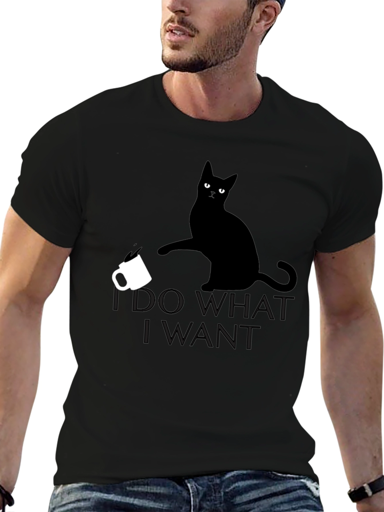 Black I Do What I Want Cat T-Shirt view 6