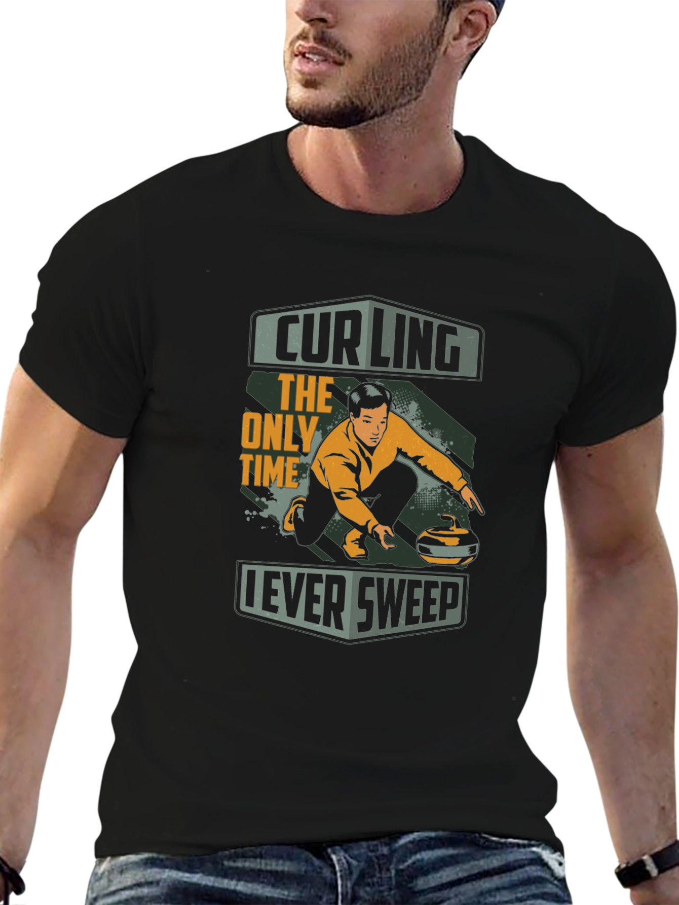 Black Curling T-Shirt - The Only Time I Ever Sweep view 6