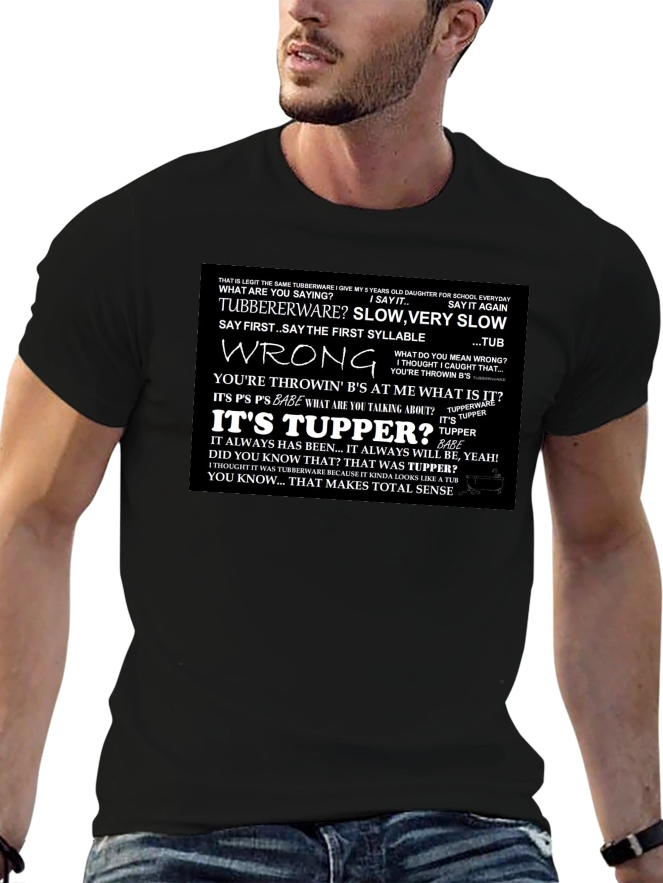 Black It's Tupper! T-Shirt view 6