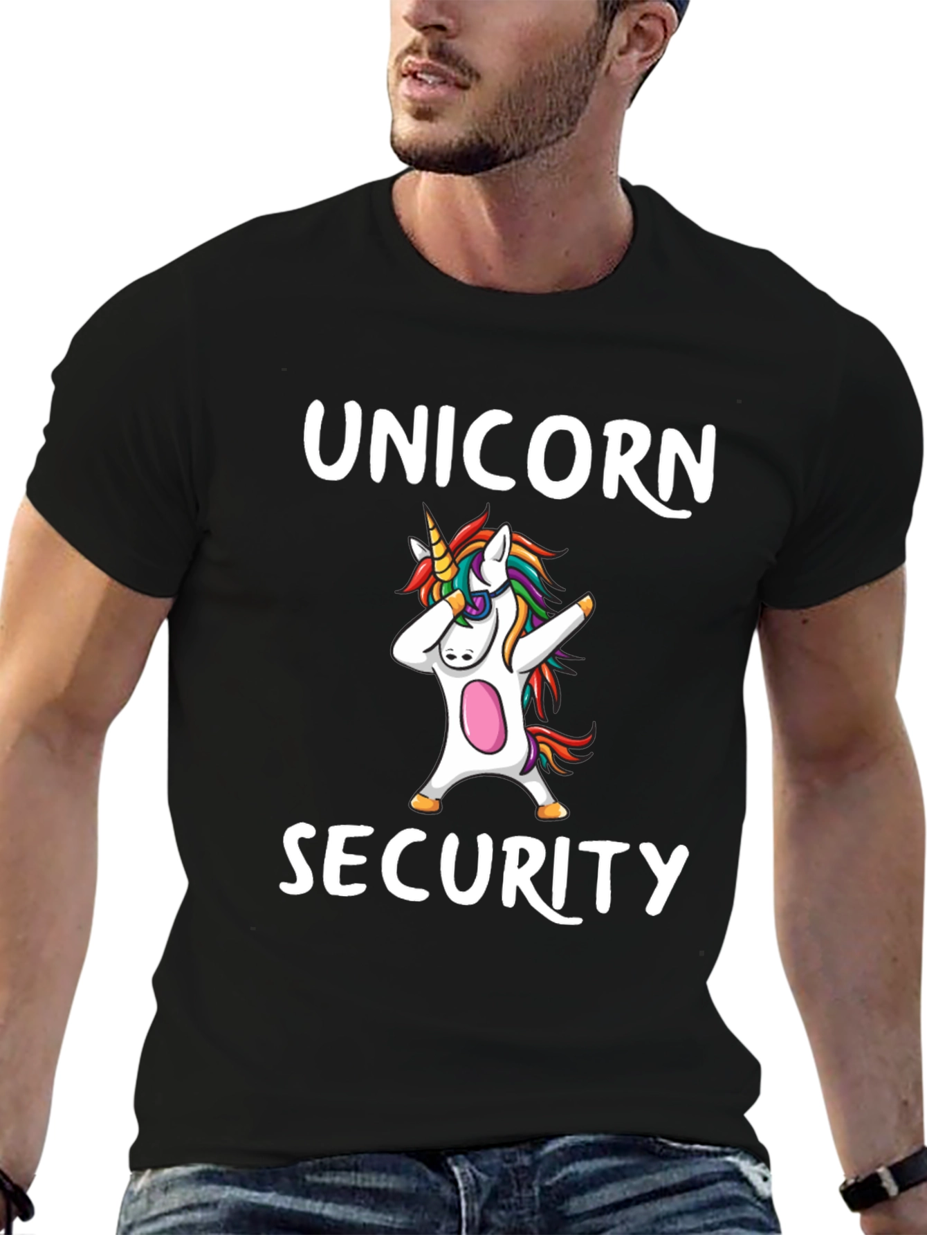 Black Unicorn Security T-Shirt - Dabbing Unicorn view 6