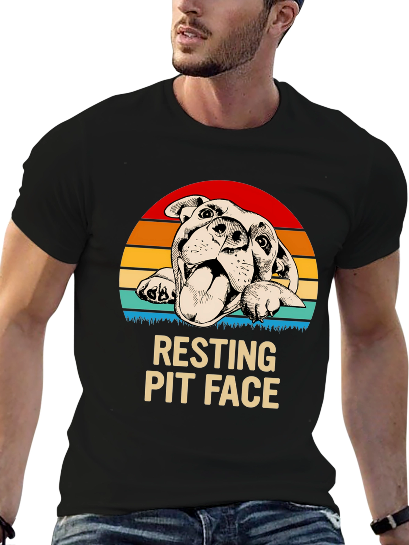 Black Resting Pit Face Graphic Tee - Unisex view 6