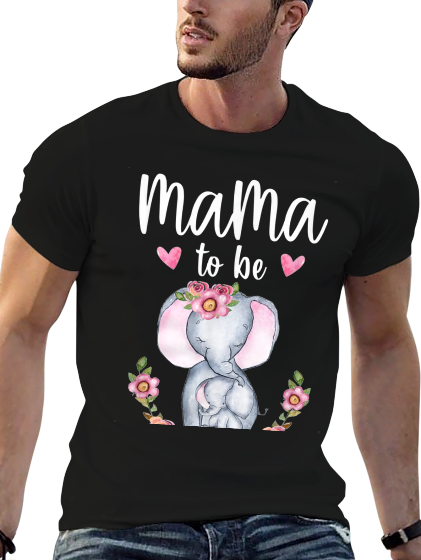 Mama To Be Elephant Graphic T-Shirt - 6