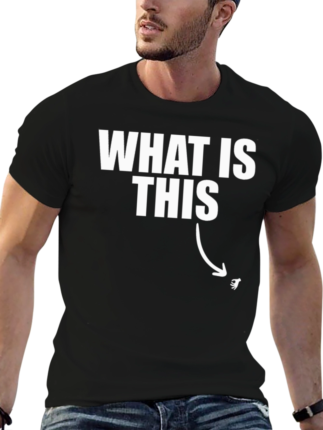 Black What is This? Funny Graphic Tee view 6