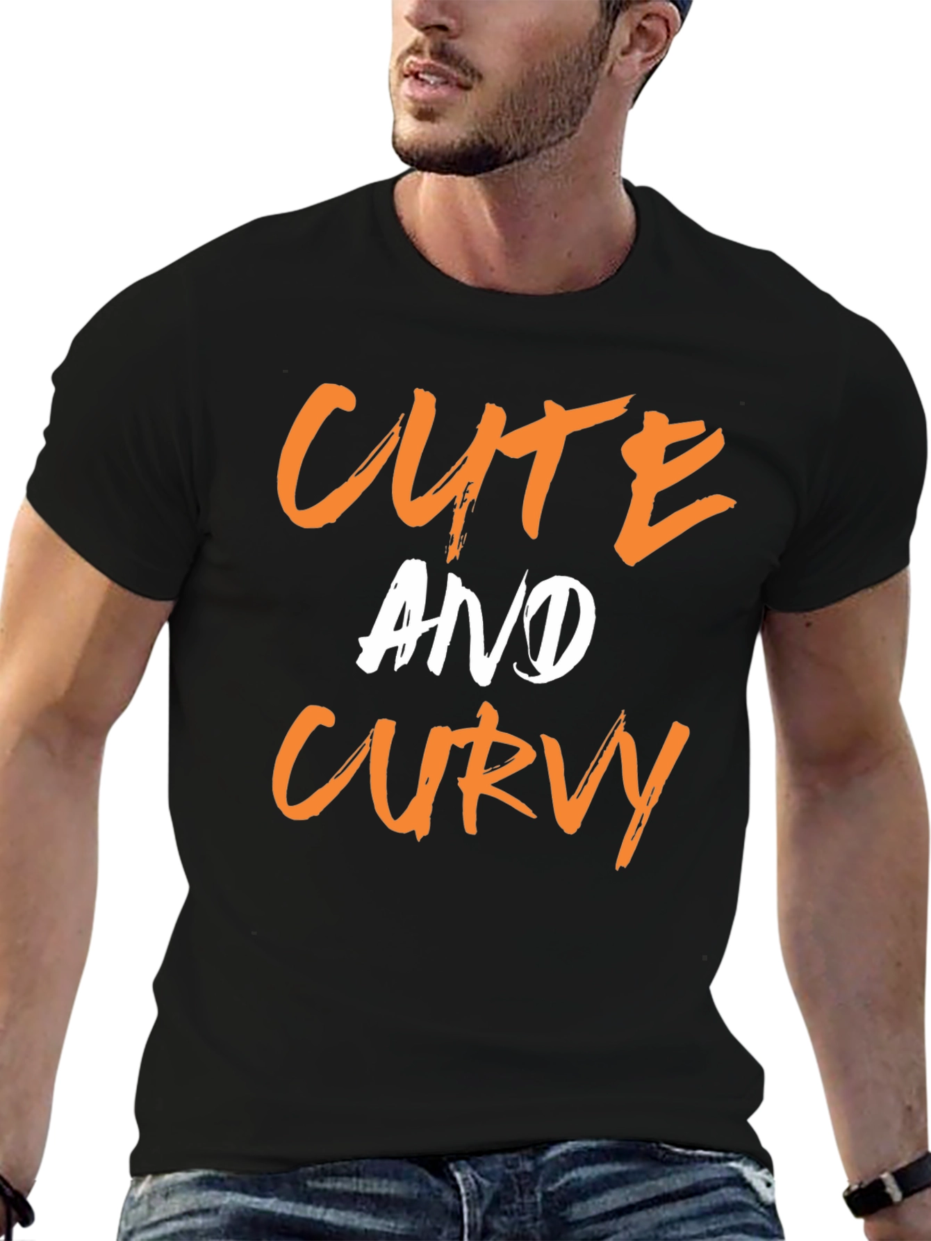 Black Cute And Curvy Graphic T-Shirt view 6