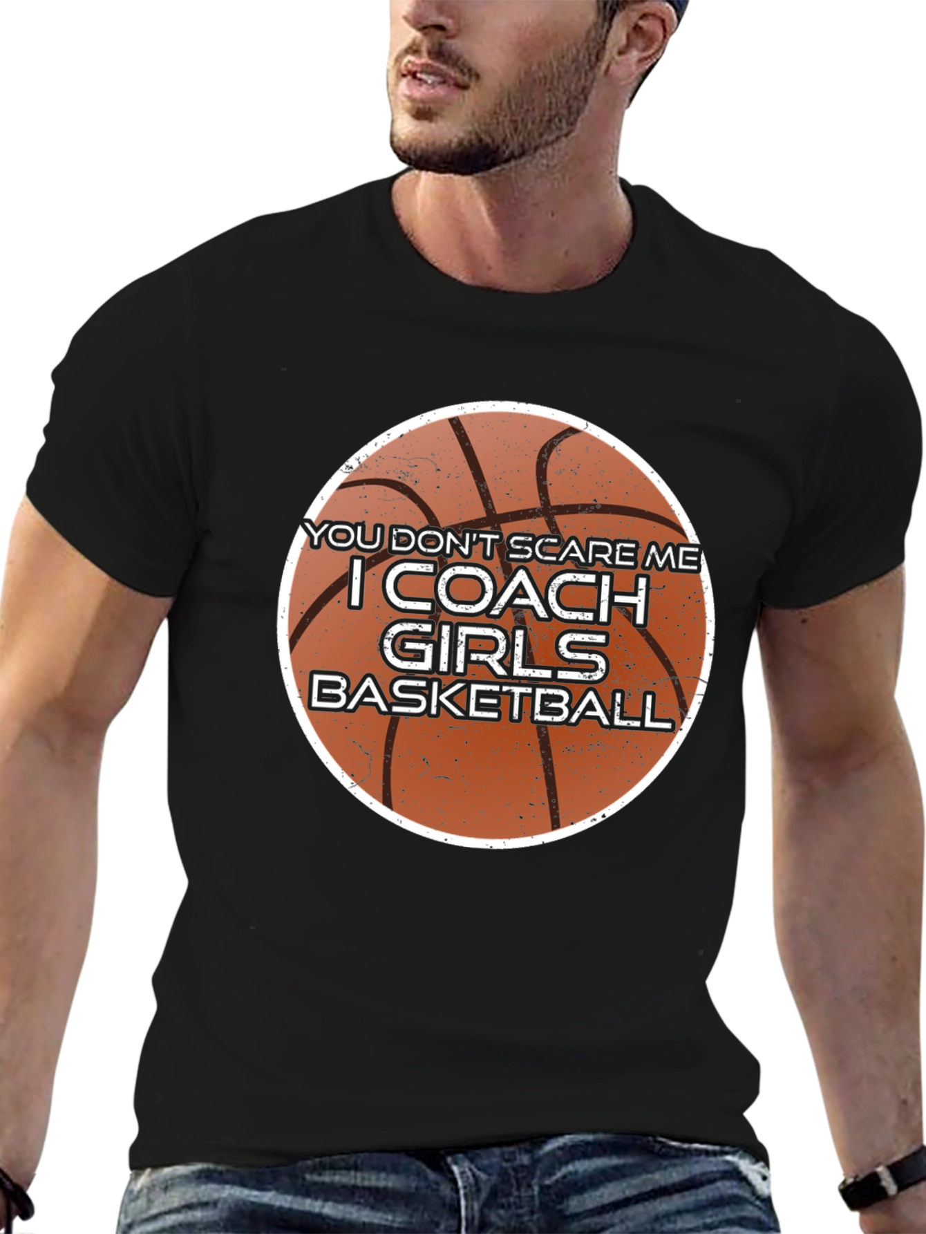 Black Girls Basketball Coach T-Shirt - Funny Design view 6