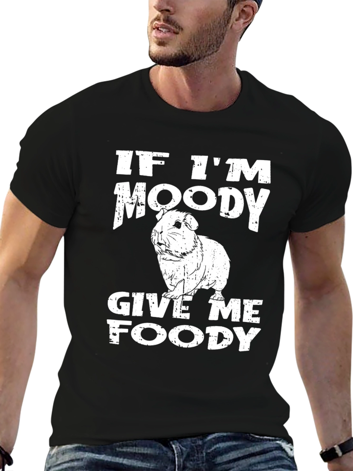 Black Moody Guinea Pig Graphic Tee view 6