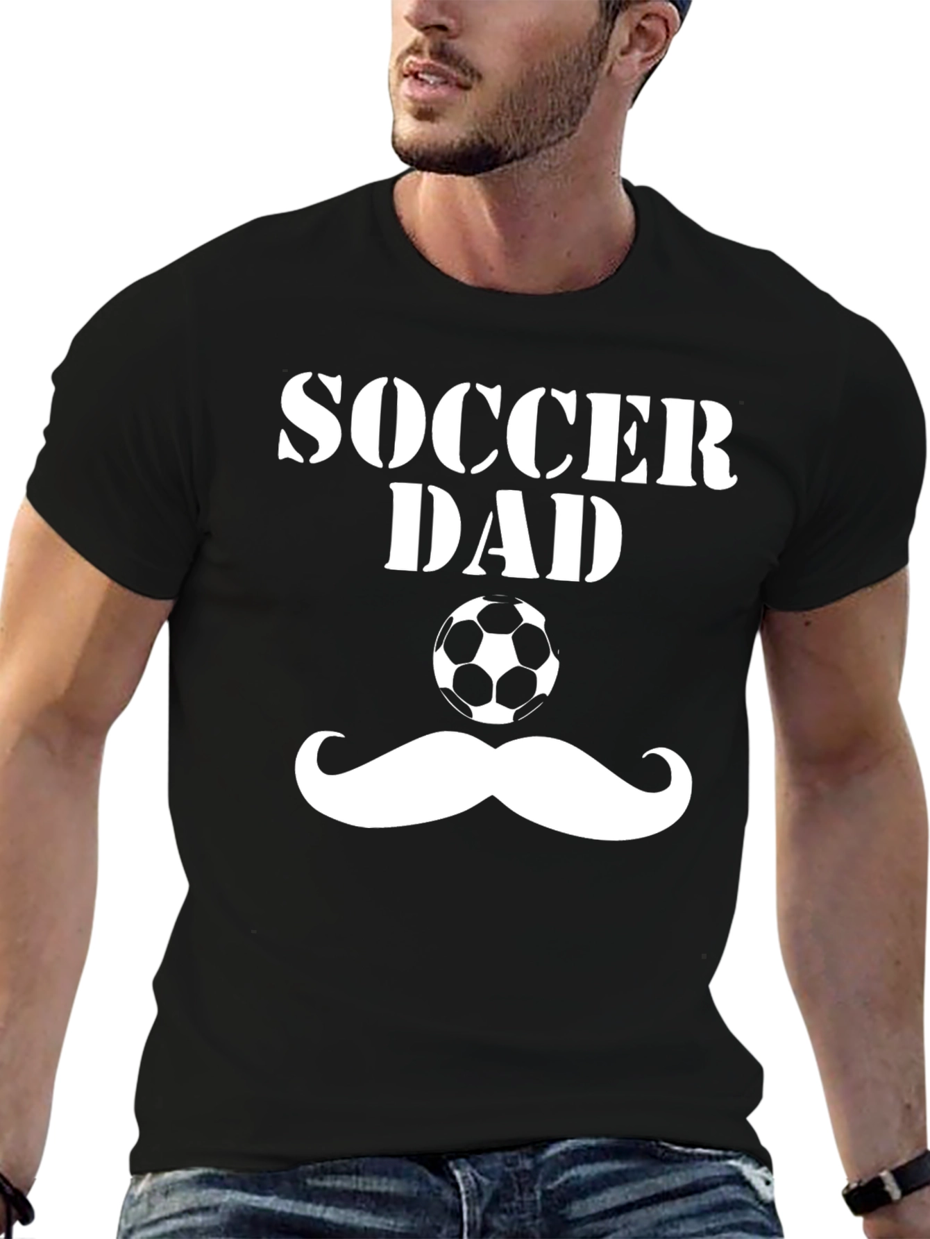Soccer Dad T-Shirt Funny Mustache Football Tee - 6