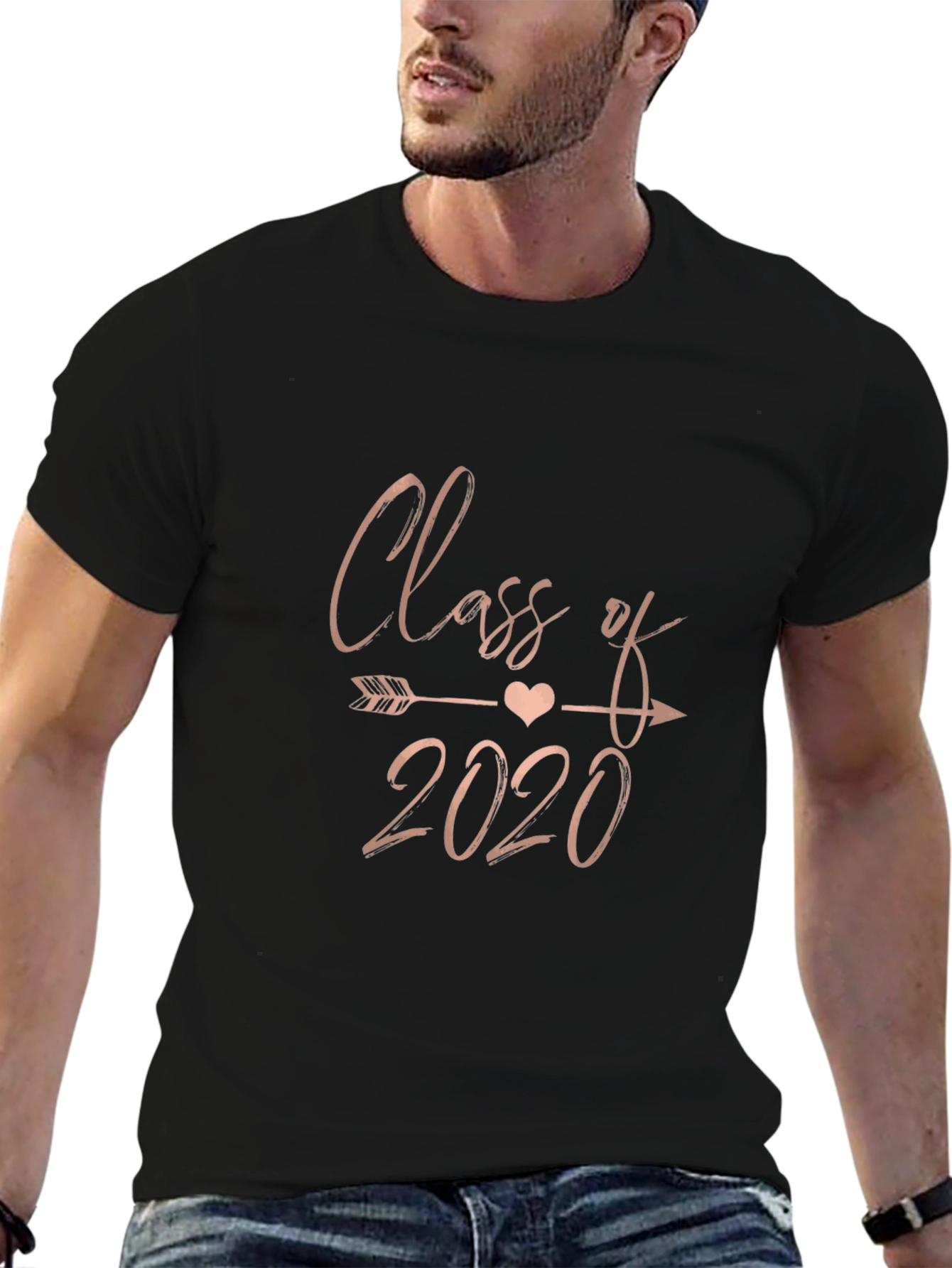 Black Class of 2020 Arrow Heart T-Shirt view 6