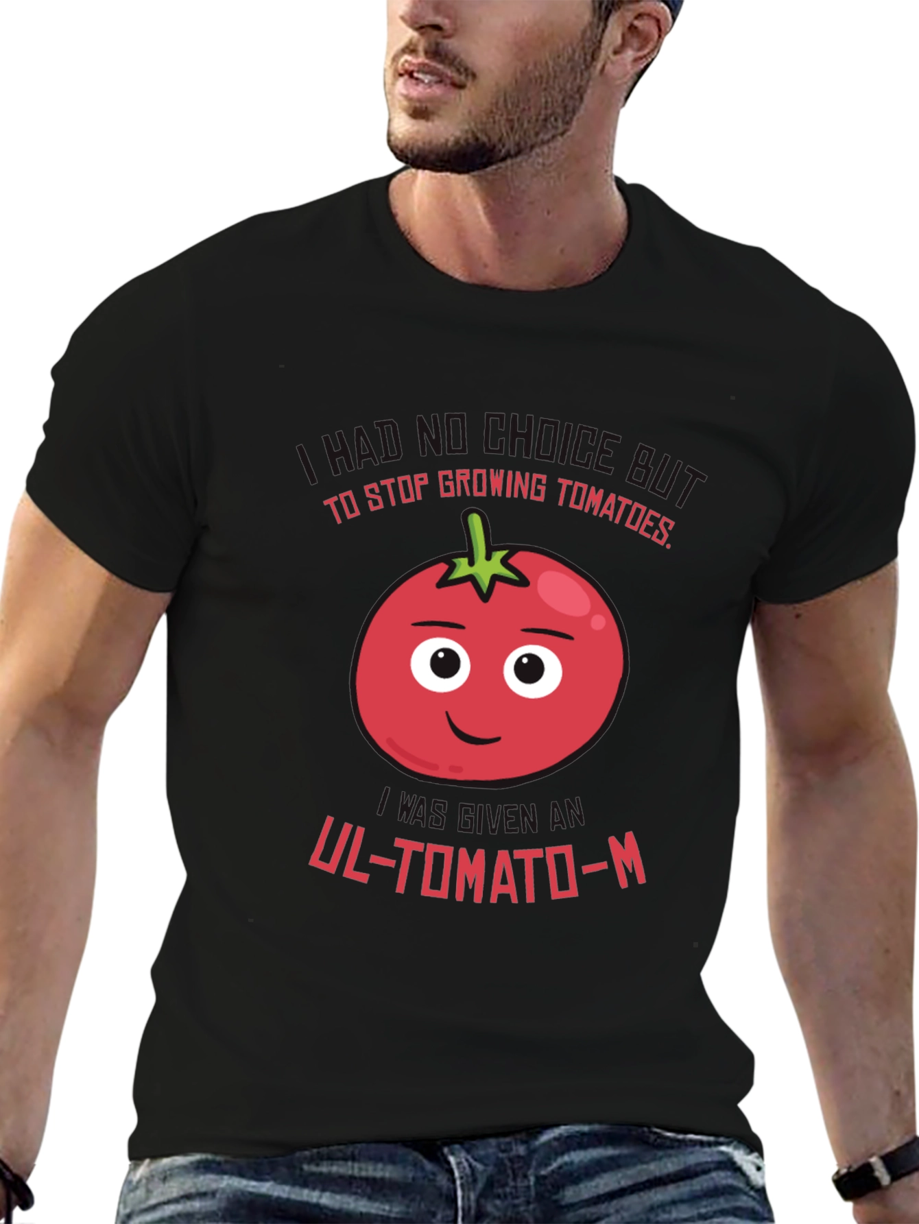 Black Funny Tomato Pun Graphic T-Shirt view 6