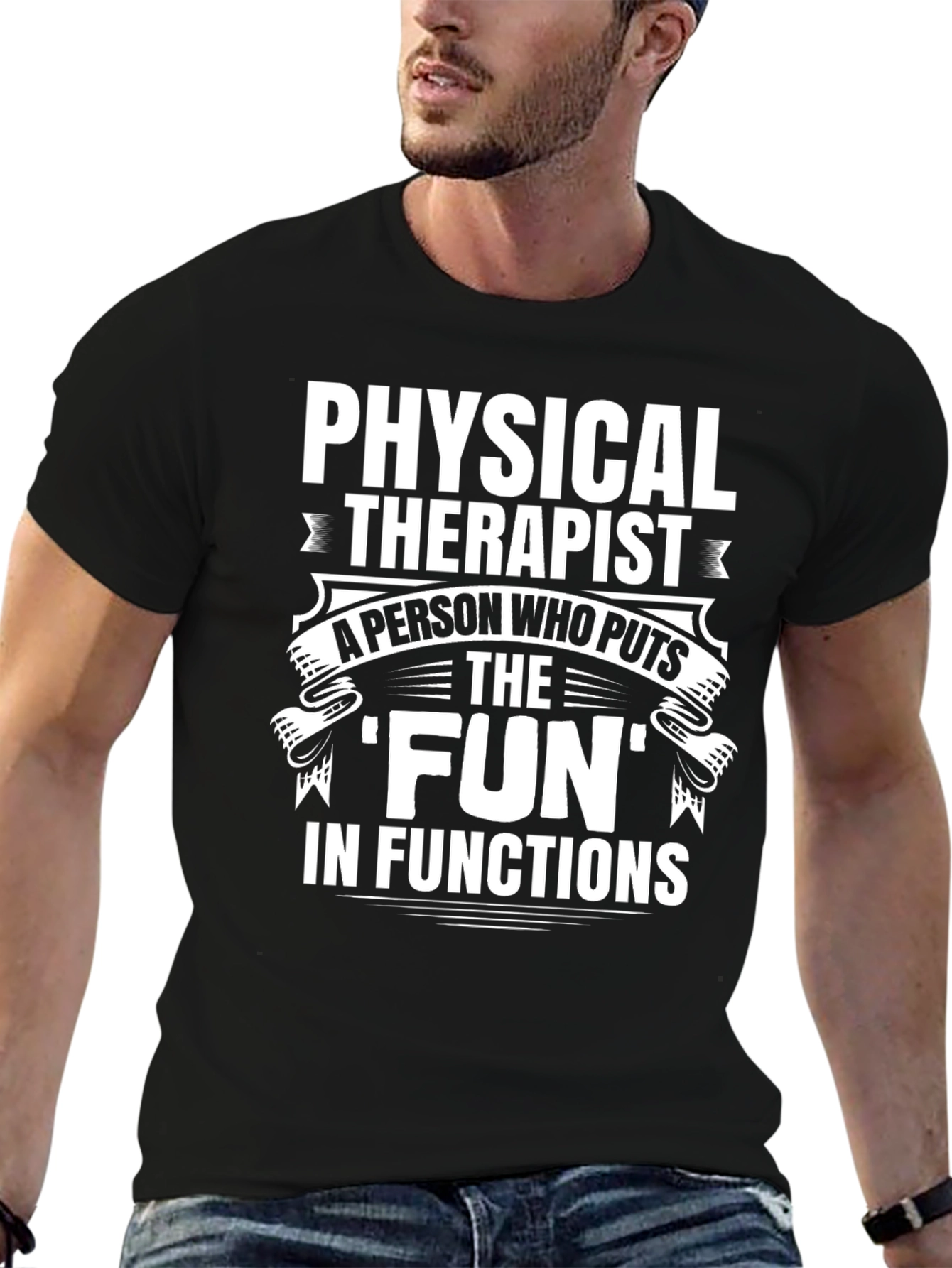 Black Physical Therapist 'Fun' T-Shirt view 6